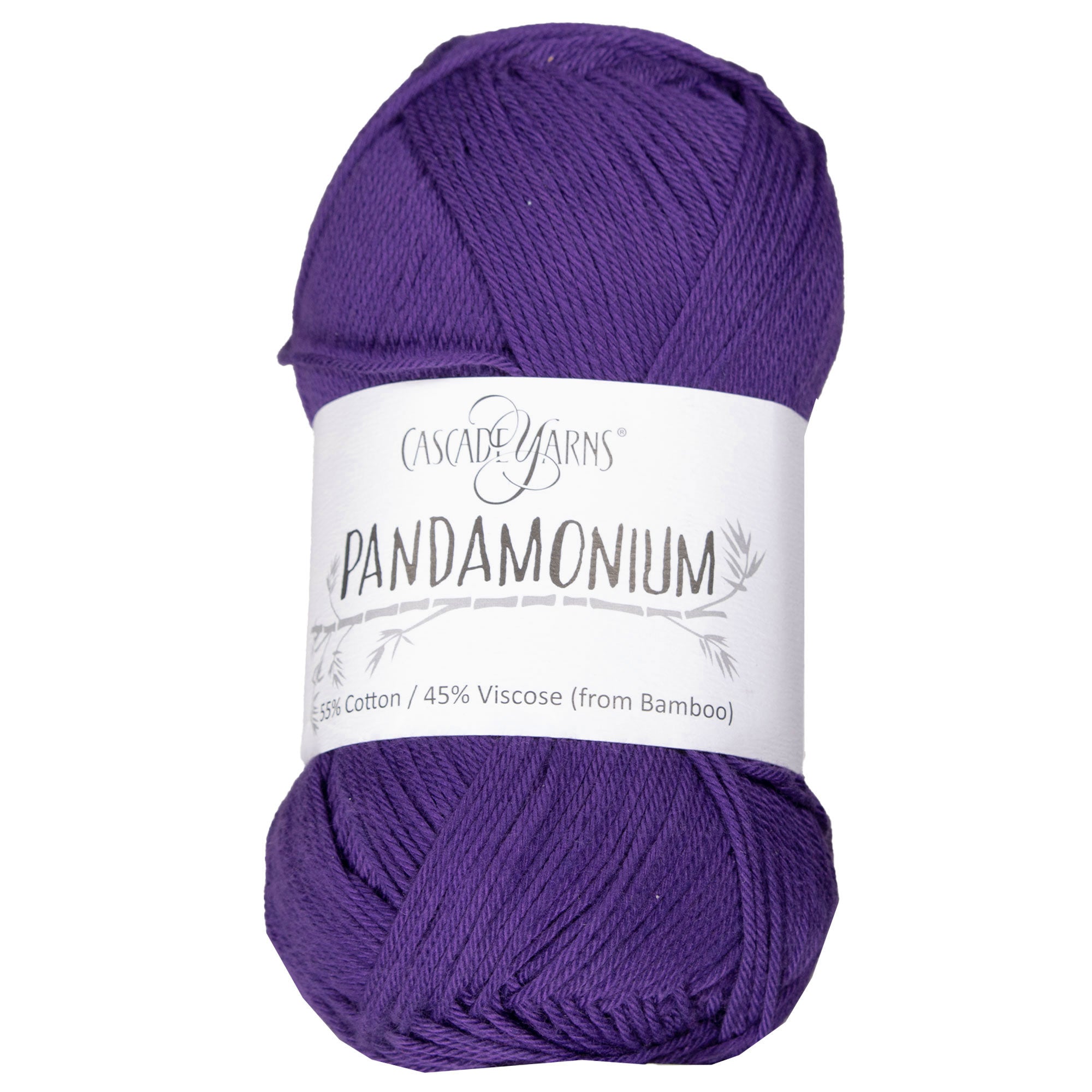 Cascade Yarns Pandamonium DK Weight Yarn - 01 Violet, 55% Cotton 45% Bamboo Viscose Blend