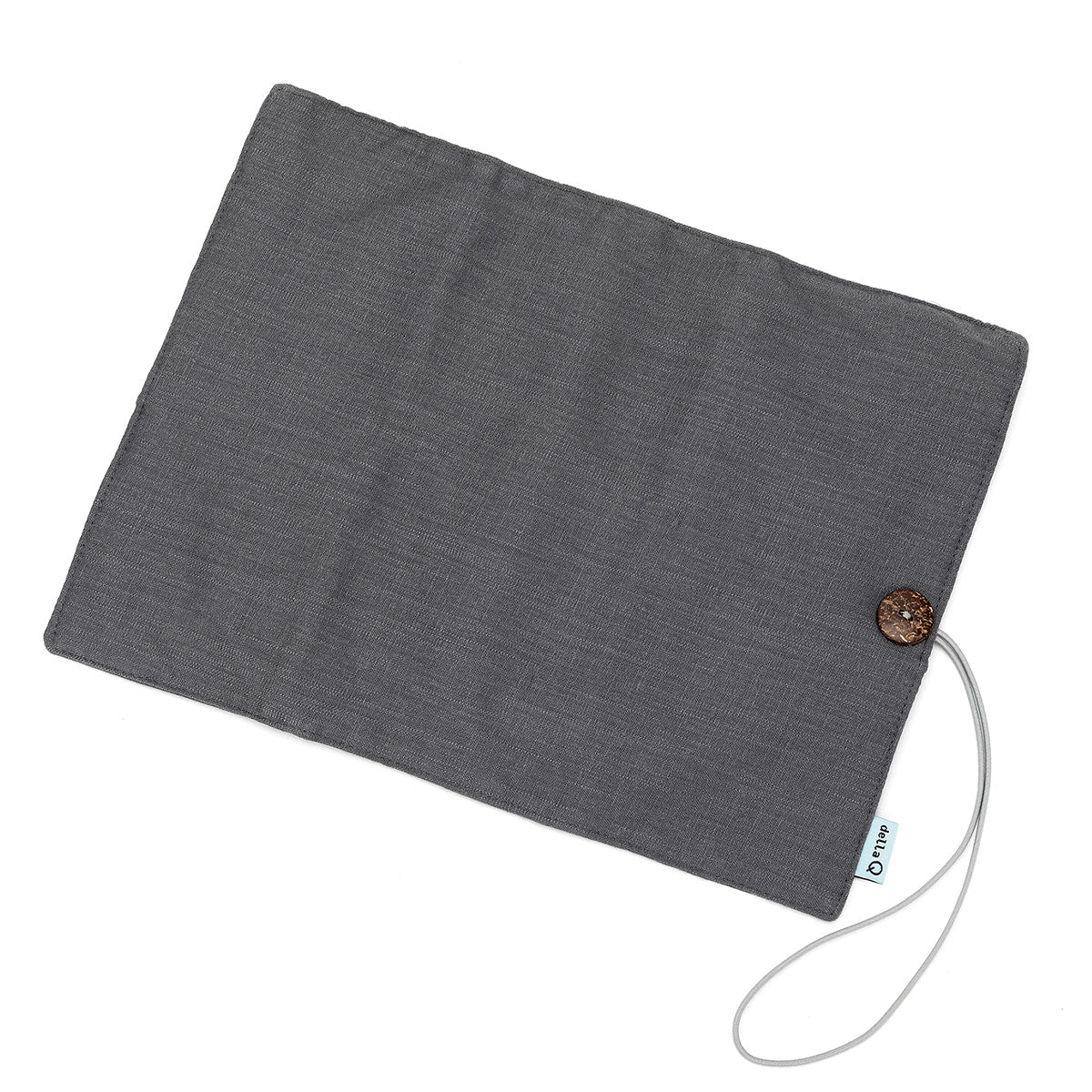 della Q Tri-Fold Circular Needle Case 1145 - Premium Linen - Slate Color for Knitters
