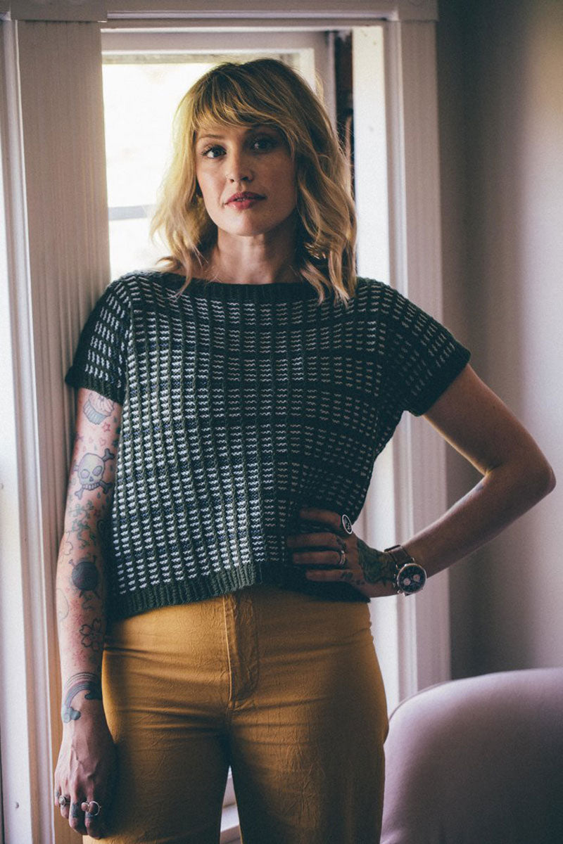 Andrea Mowry Drea Renee Knits Patterns - Stylish Vellichor Cropped Tee Knitting Pattern