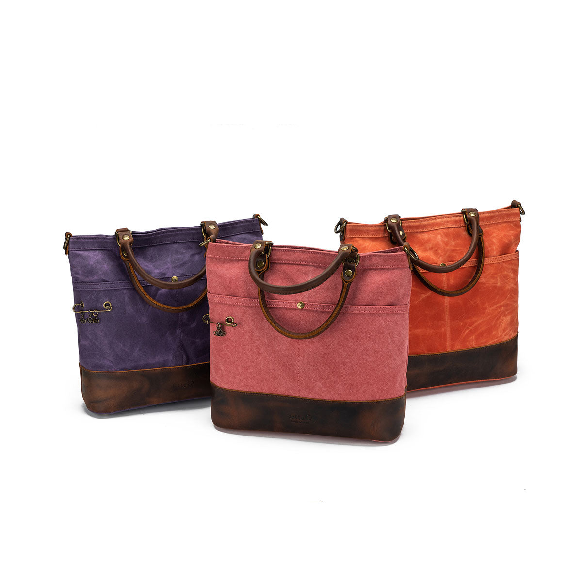 della Q Maker's Purple Canvas Tote for Knitters and Crocheters