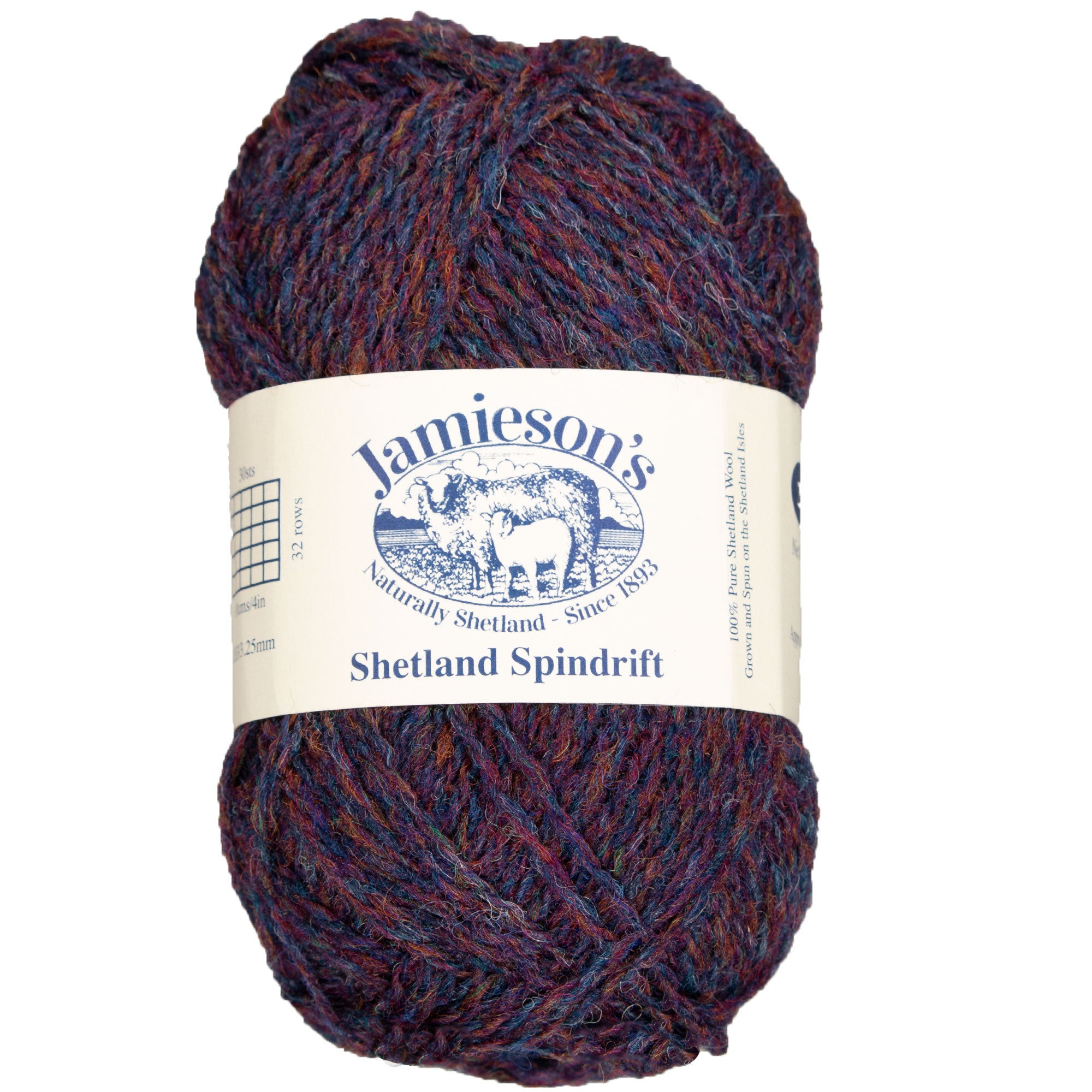 Jamieson's of Shetland Premium Spindrift Yarn - 294 Blueberry for Crochet and Knitting