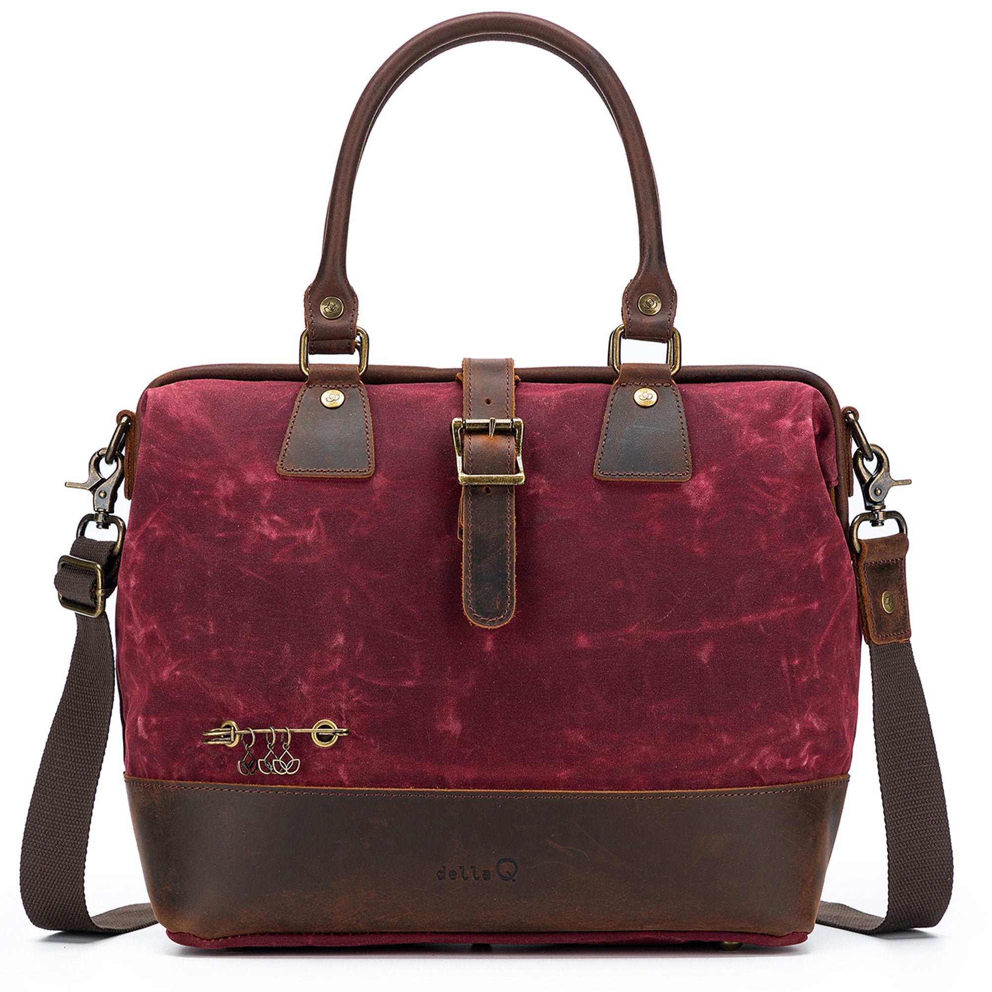 Della Q Maker's Canvas Satchel - Stylish Red for Craft Lovers