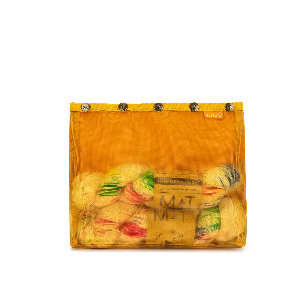 della Q Maker's Mustard Mesh Tote - Ideal for On-the-Go Crafting