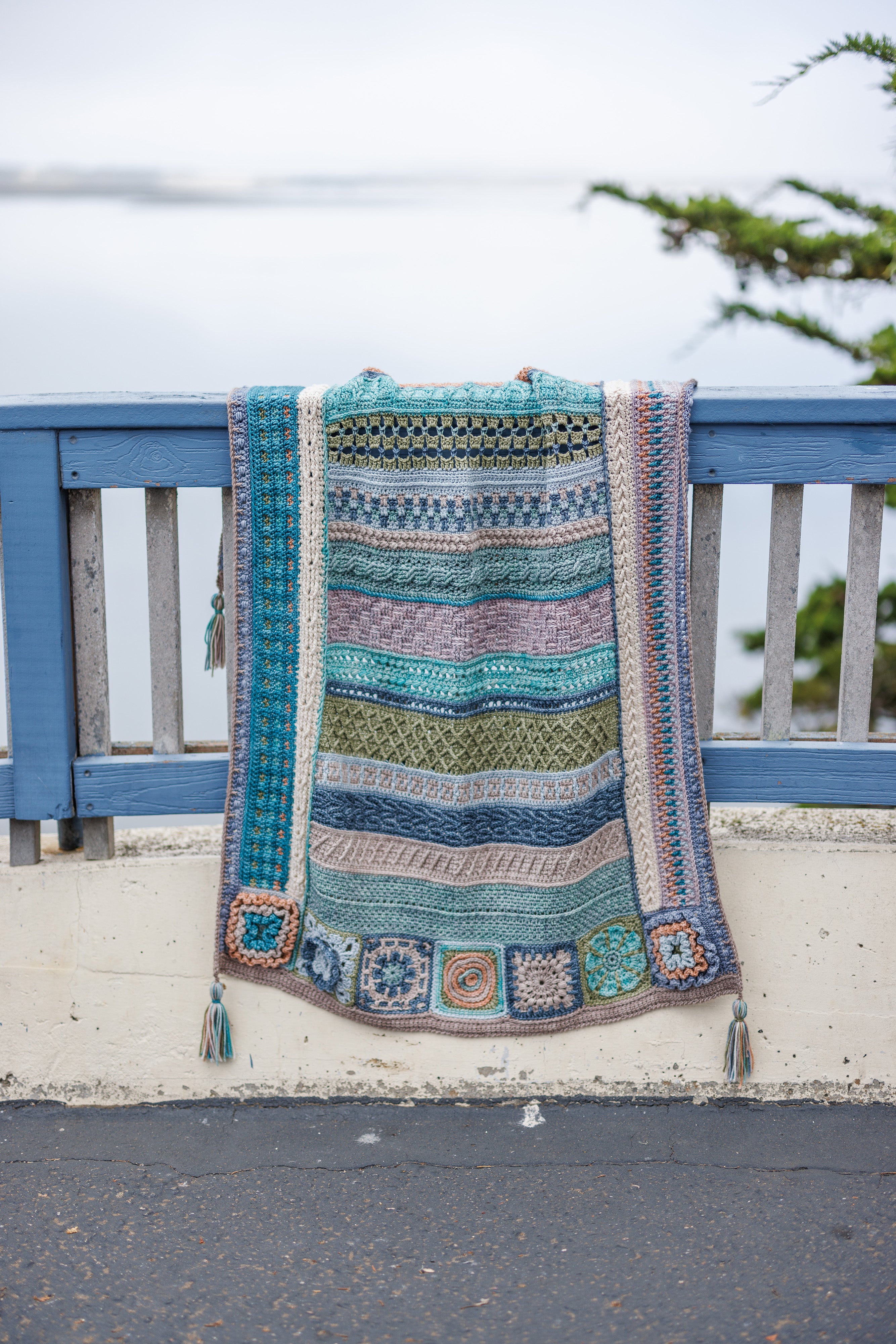 Jimmy Beans Wool 2025 Crochet Blanket Club Kits - Beanstalk Worsted Yarn - Beachy Keen Colorway for Beautiful Blankets