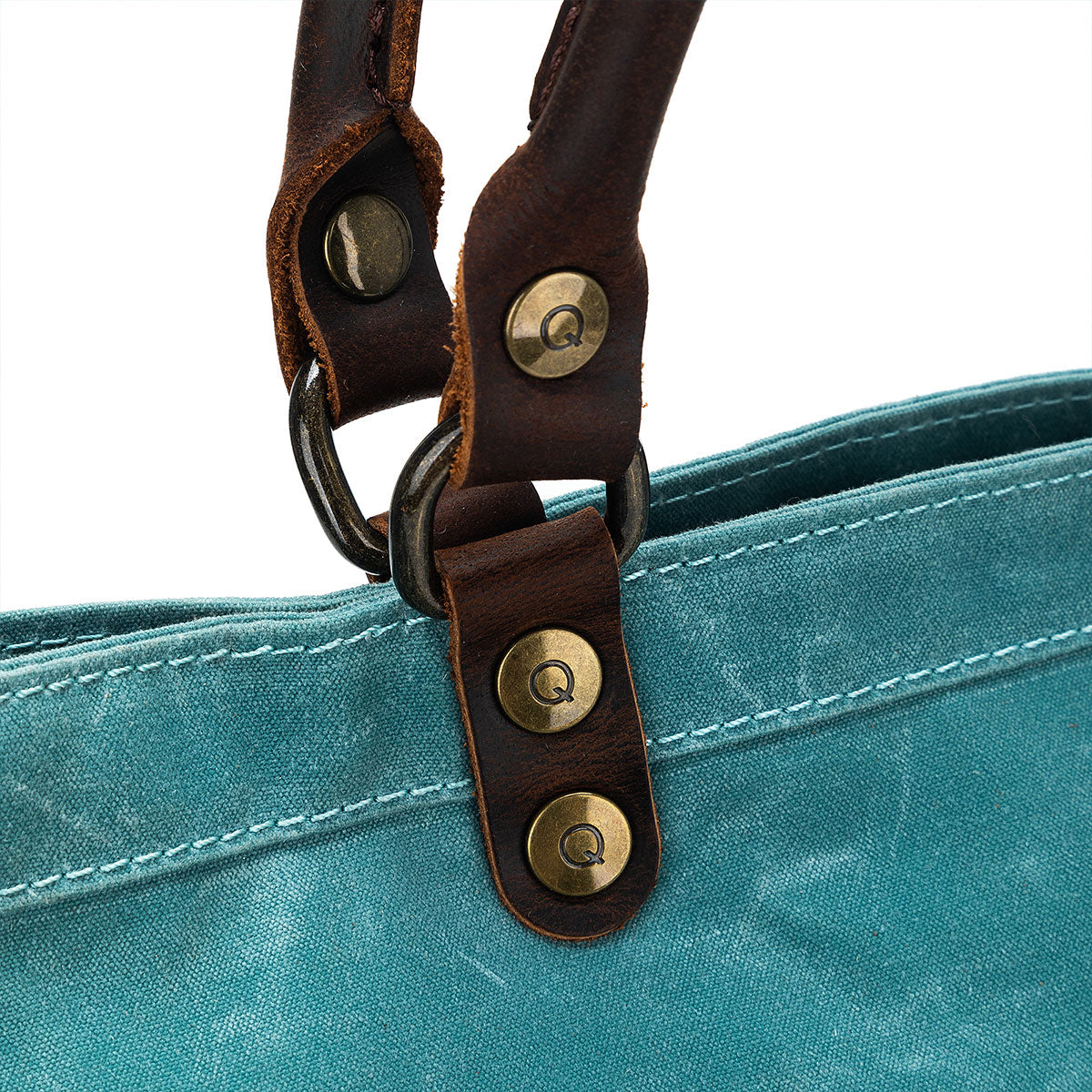della Q Maker's Premium Canvas Tote in Teal for Knitters and Crocheters