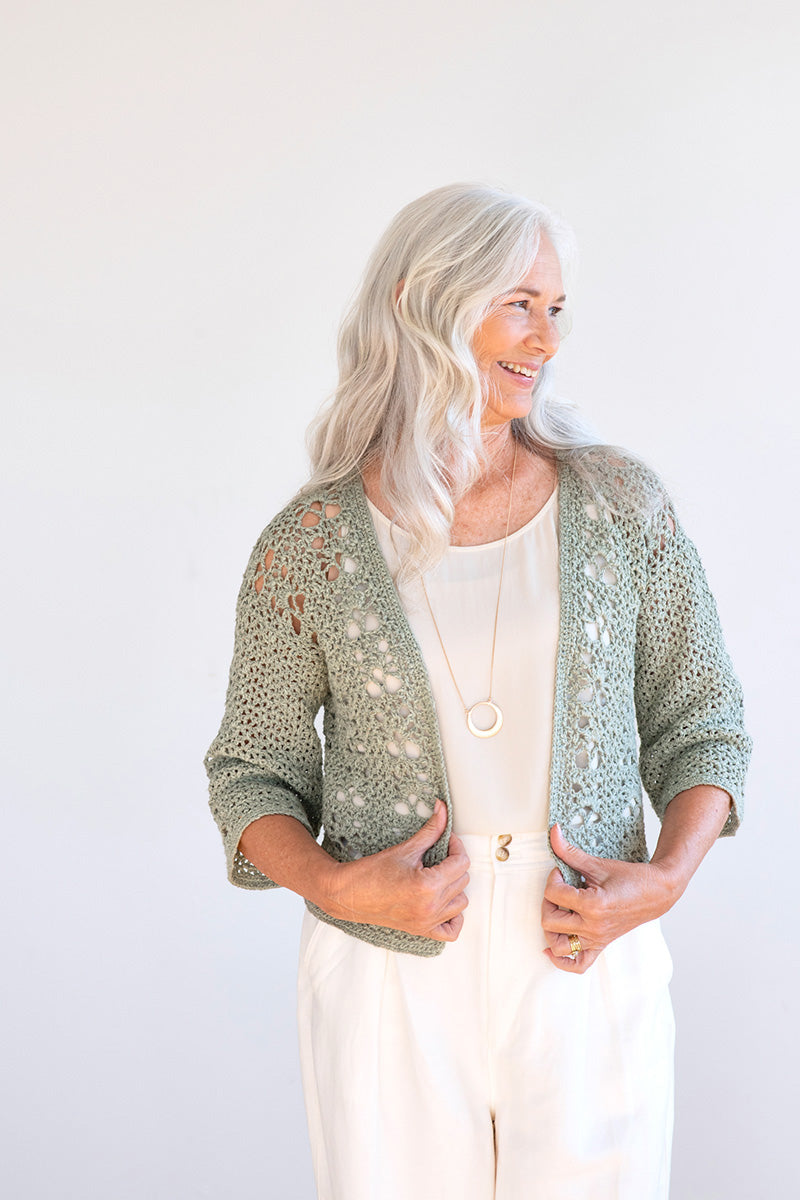 Berroco Meraki Patterns - Stylish Ianthe Crochet Open - Front Cardigan PDF Download