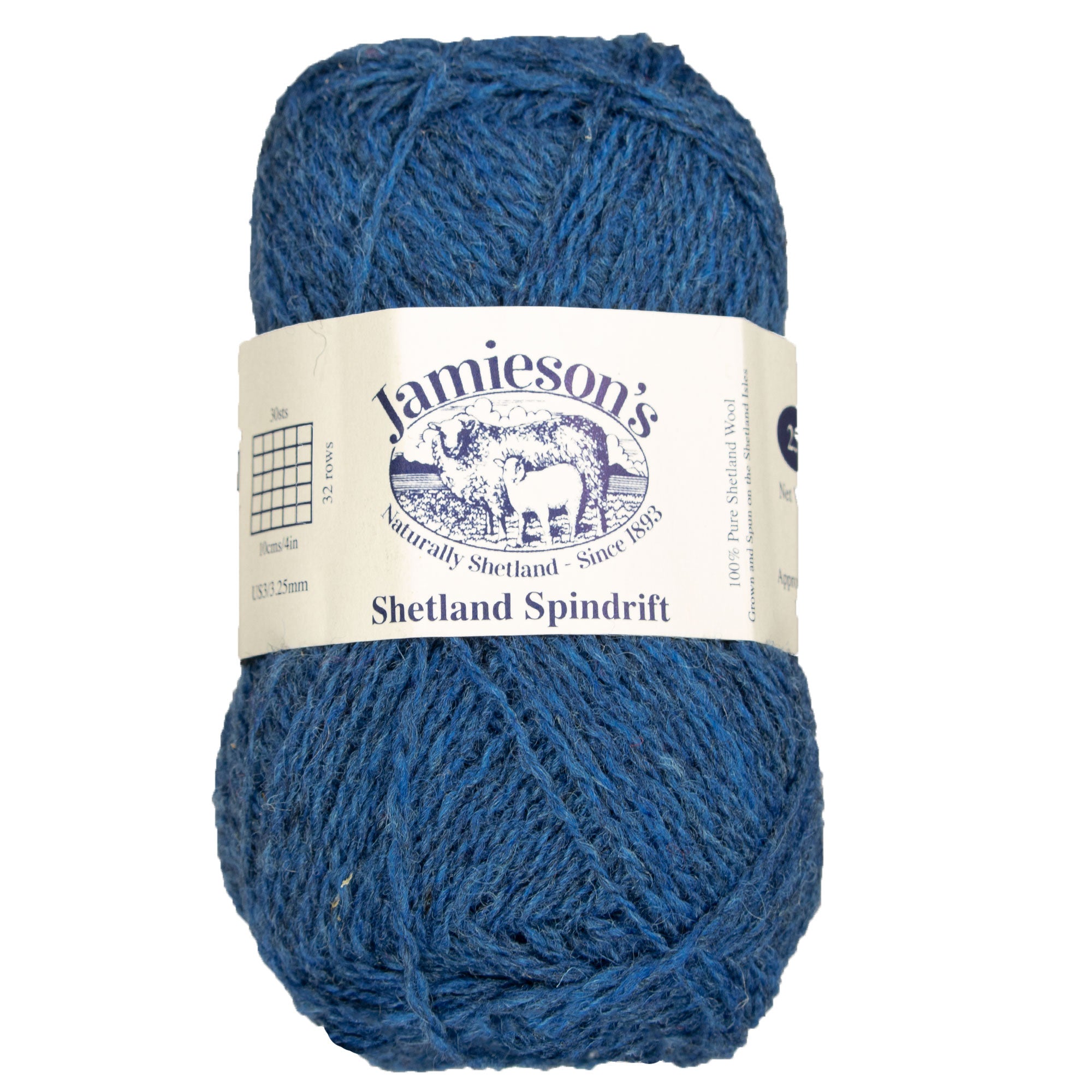 Jamieson's of Shetland Spindrift 2-Ply Yarn - 168 Clyde Blue - Ideal for Crochet & Fair Isle Knitting