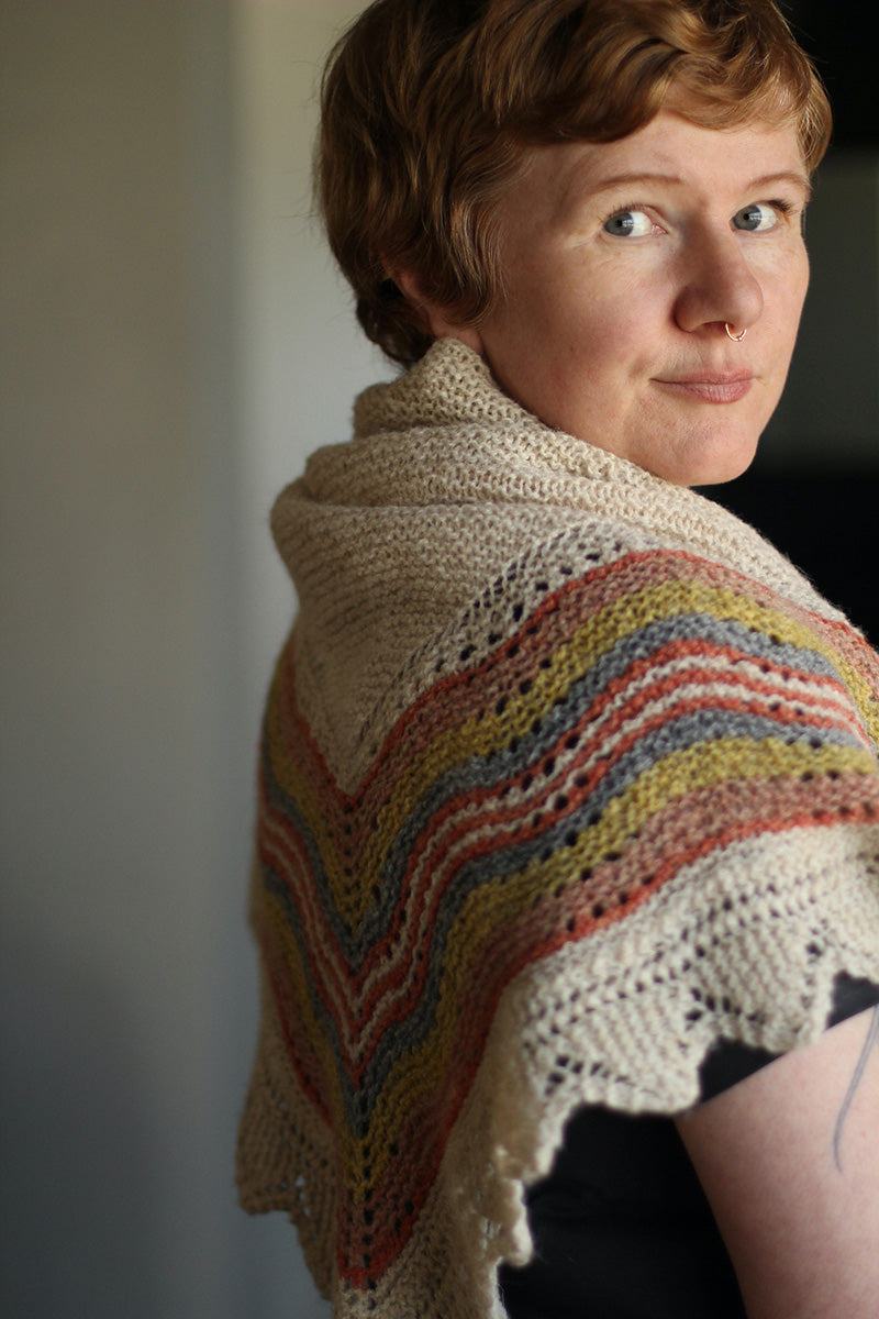 Jamieson's of Shetland Hansel Hap Half Version Knitting Kit - Three Colorways, Three Sizes