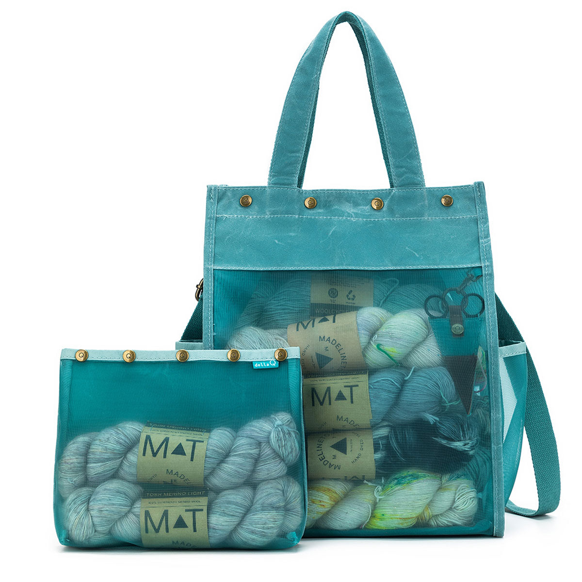 della Q Premium Tall Maker's Mesh Tote - Teal: Ideal for Crafting