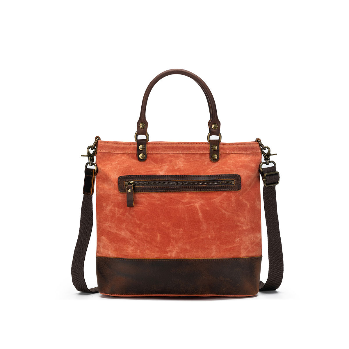 della Q Maker's Stylish Orange Canvas Tote for Knitters and Crocheters