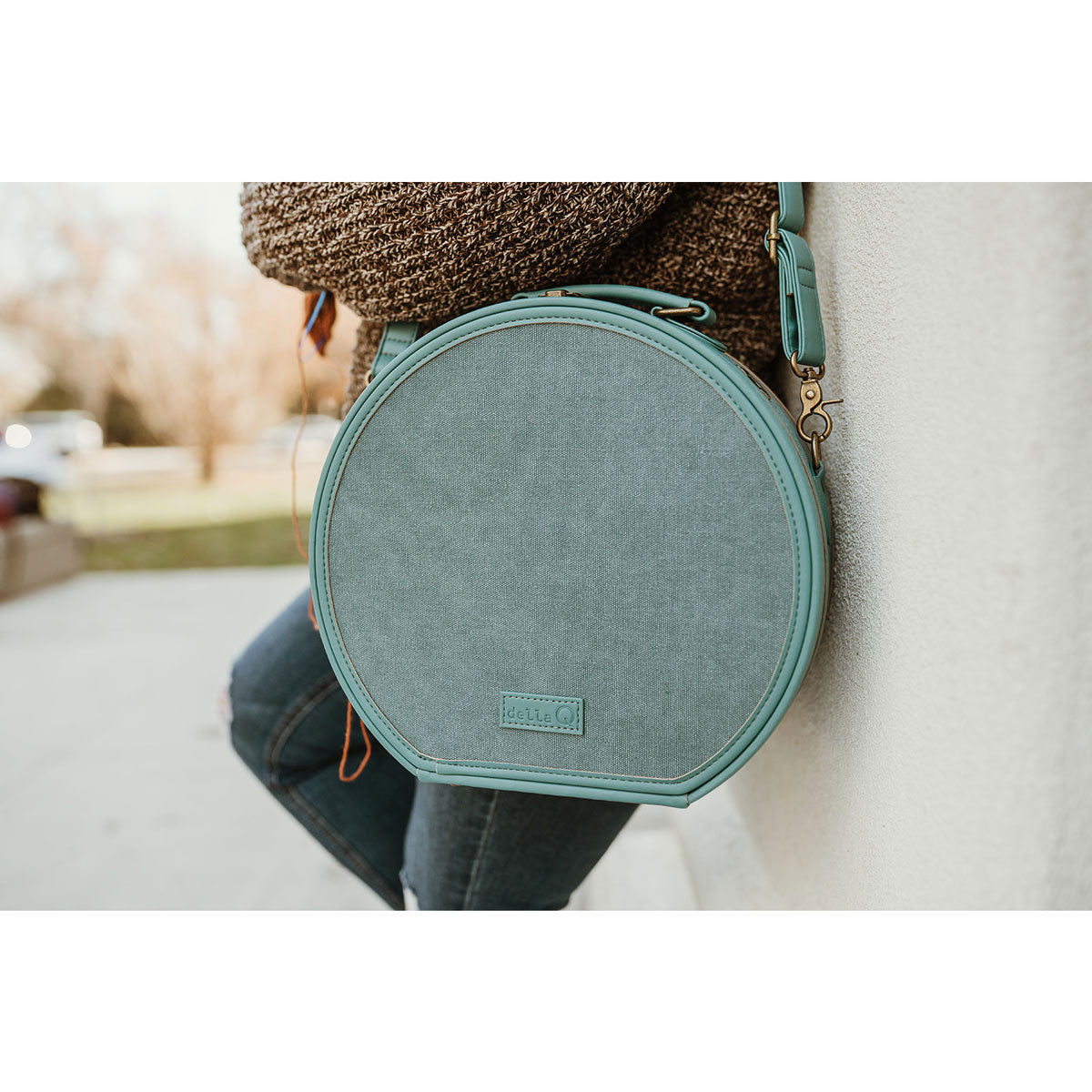 della Q Stylish Teal Maker's Hat Box for Craft Lovers
