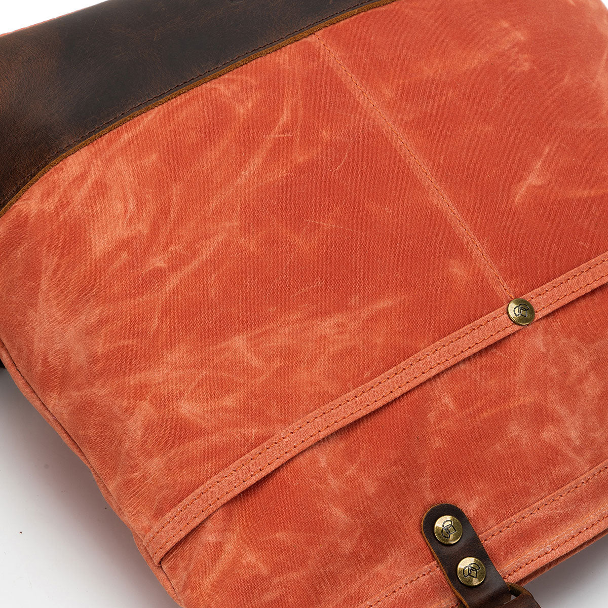 della Q Maker's Stylish Orange Canvas Tote for Knitters and Crocheters