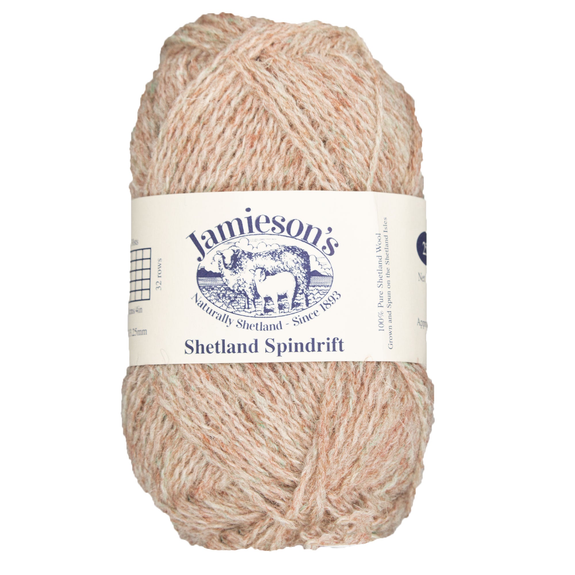 Jamieson's of Shetland Premium Spindrift Yarn - 290 Oyster, Ideal for Colorwork