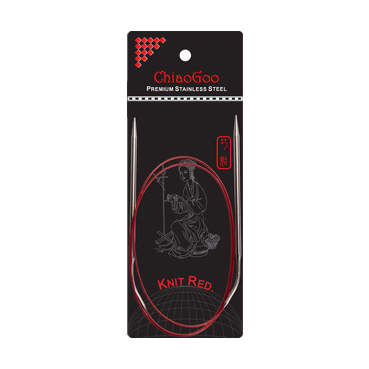 ChiaoGoo Super-Smooth RED Circular Knitting Needles - US 9 (5.50mm) - 40