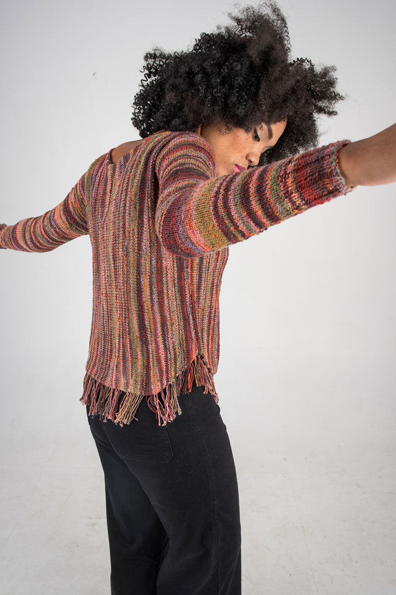 Berroco Booklet #421 Summer Sesame Patterns - Faye - Instant PDF Download for Bohemian Fringe Pullover
