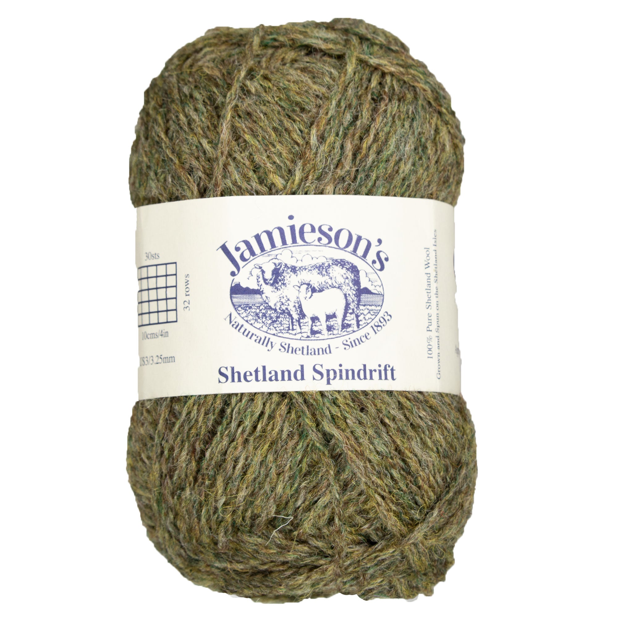 Jamieson's of Shetland Spindrift 2-Ply Yarn - 226 Thyme: Ideal for Colorwork Projects