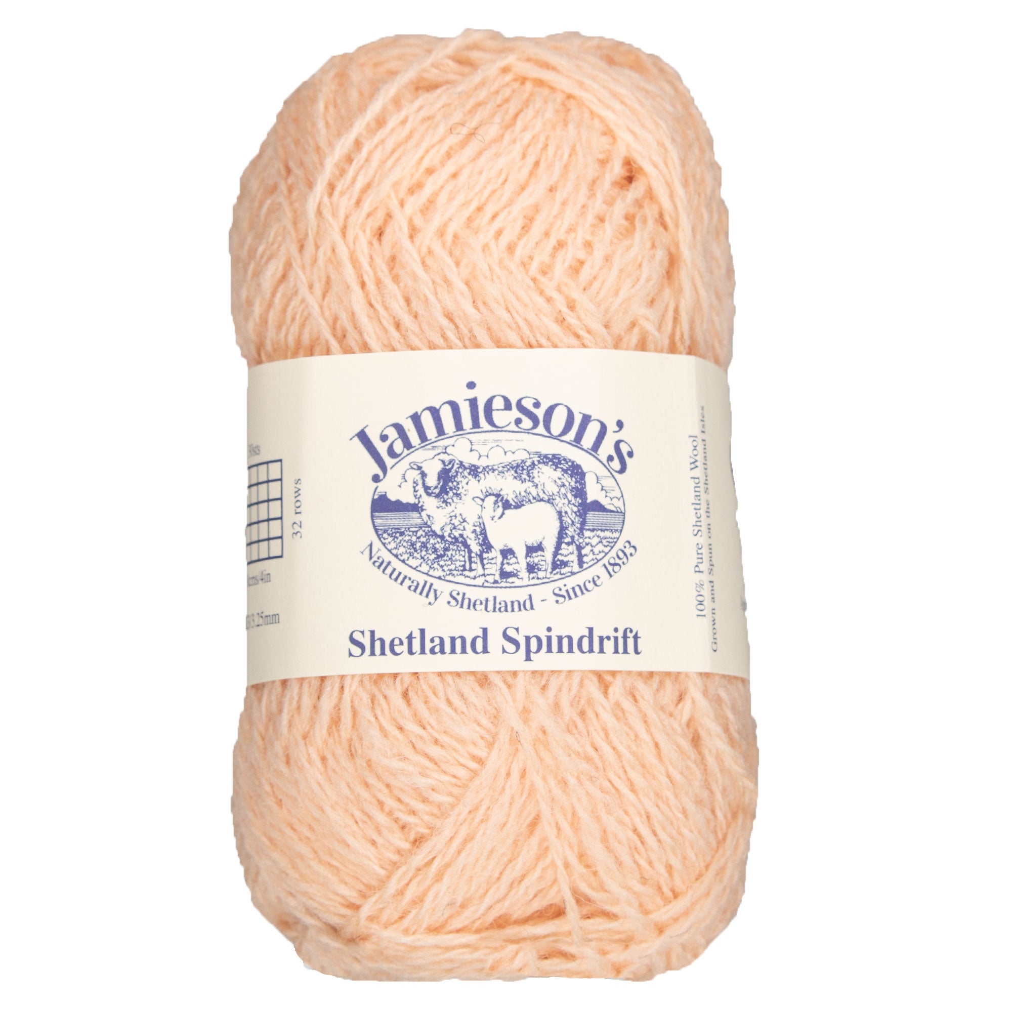 Jamieson's of Shetland Spindrift 2-Ply Yarn - 440 Peach for Crochet and Knitting