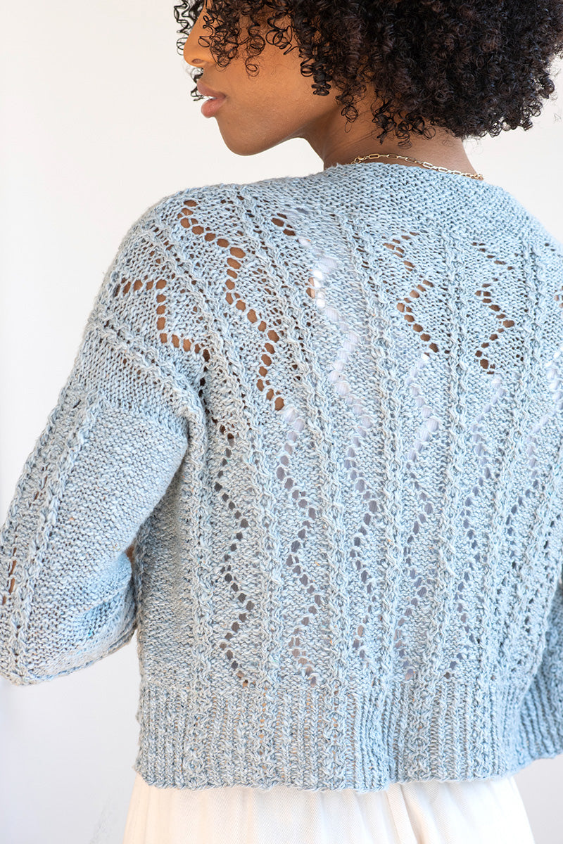 Berroco Meraki Patterns - Stylish Melora Cropped Cables and Lace Cardigan PDF Download