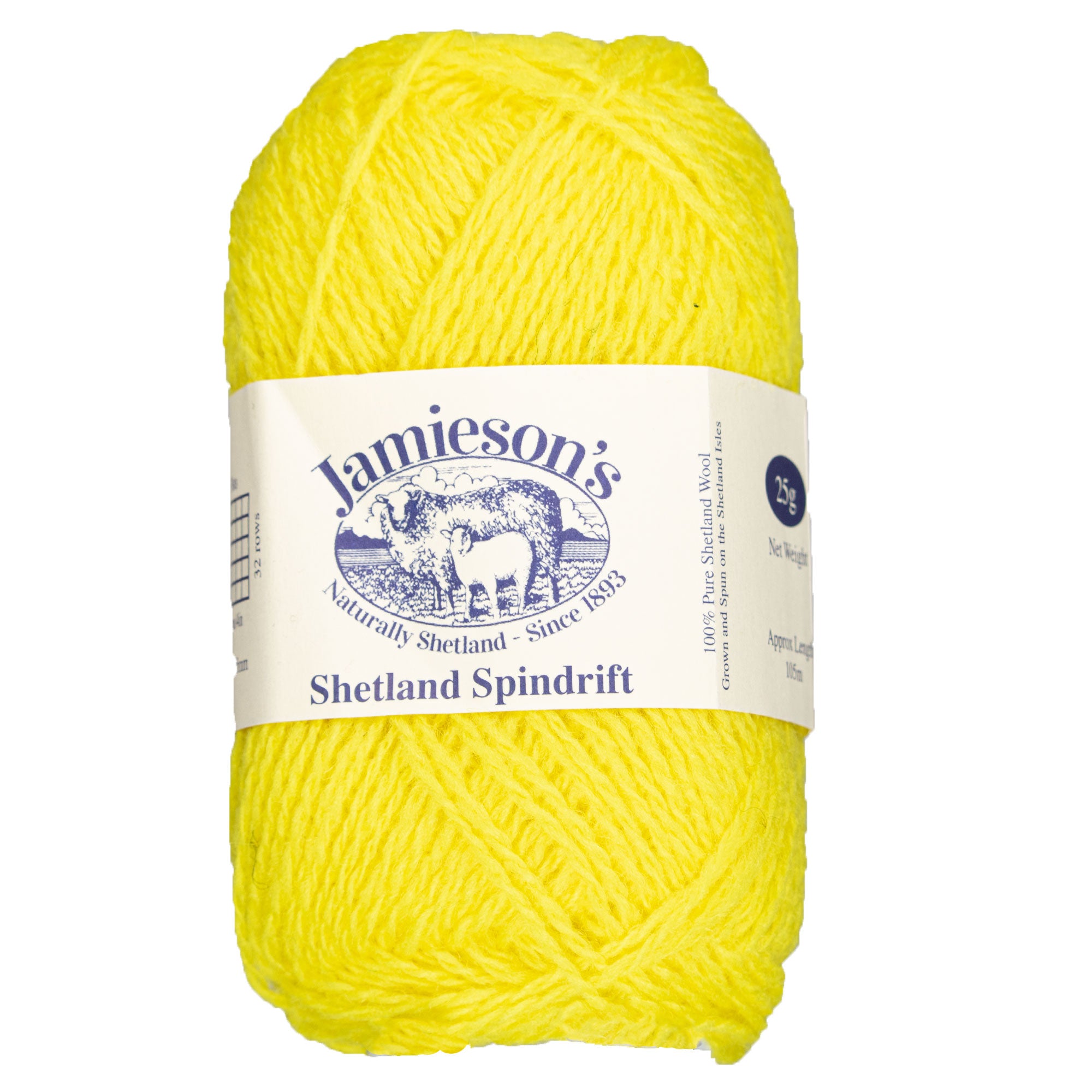 Jamieson's of Shetland Spindrift 2-Ply Yarn - 400 Mimosa, Ideal for Colorwork