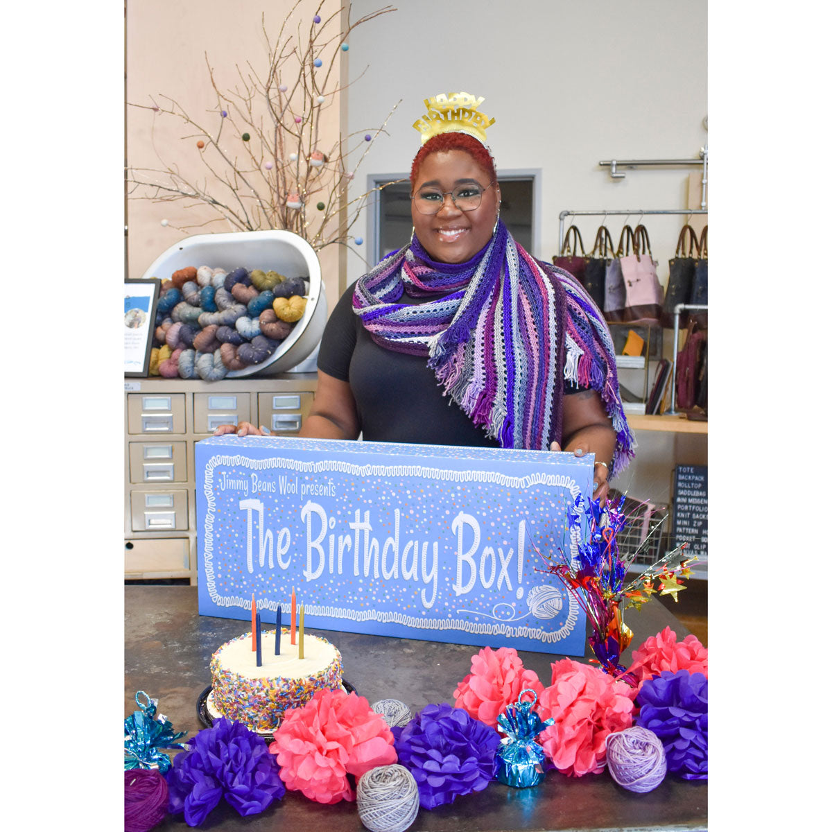 2023 Jimmy Beans Wool Exclusive Birthday Box Kits - Birthday Suit in Stunning Purples