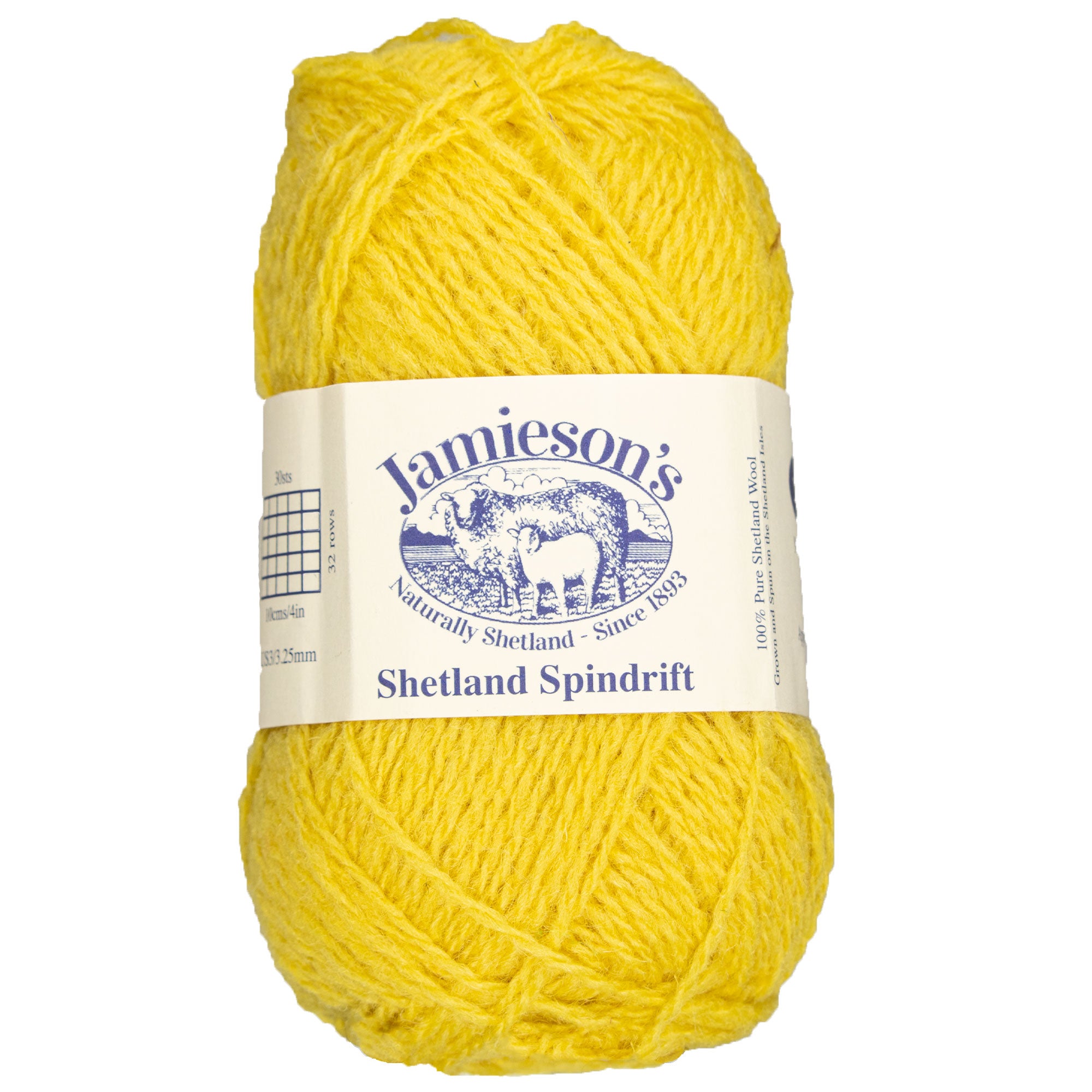 Jamieson's of Shetland Premium Spindrift Yarn - 390 Daffodil for Crochet and Knitting
