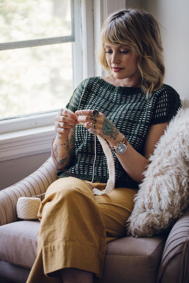 Andrea Mowry Drea Renee Knits Patterns - Stylish Vellichor Cropped Tee Knitting Pattern