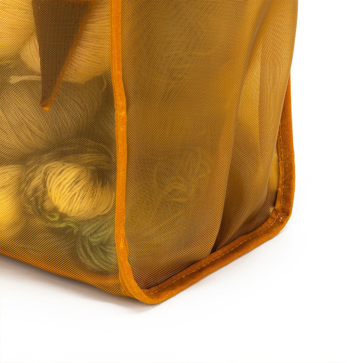della Q Premium Tall Maker's Mesh Tote in Mustard - Ideal for Crafting