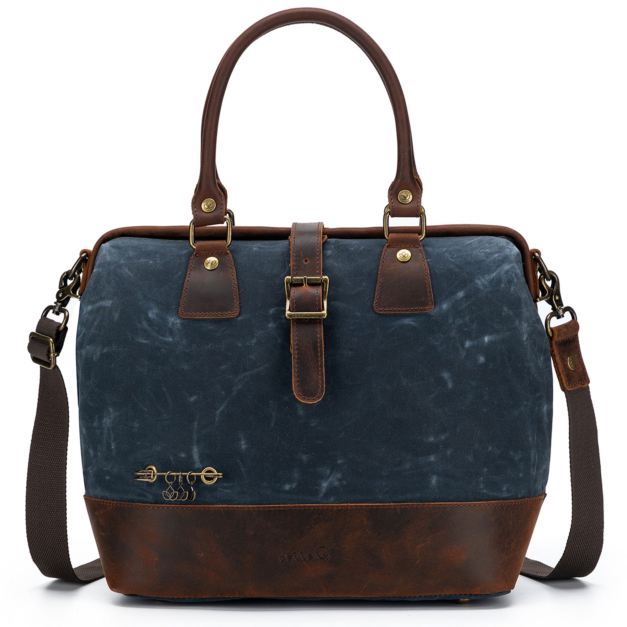 Della Q Maker's Stylish Canvas Satchel - Blue for Creative Makers