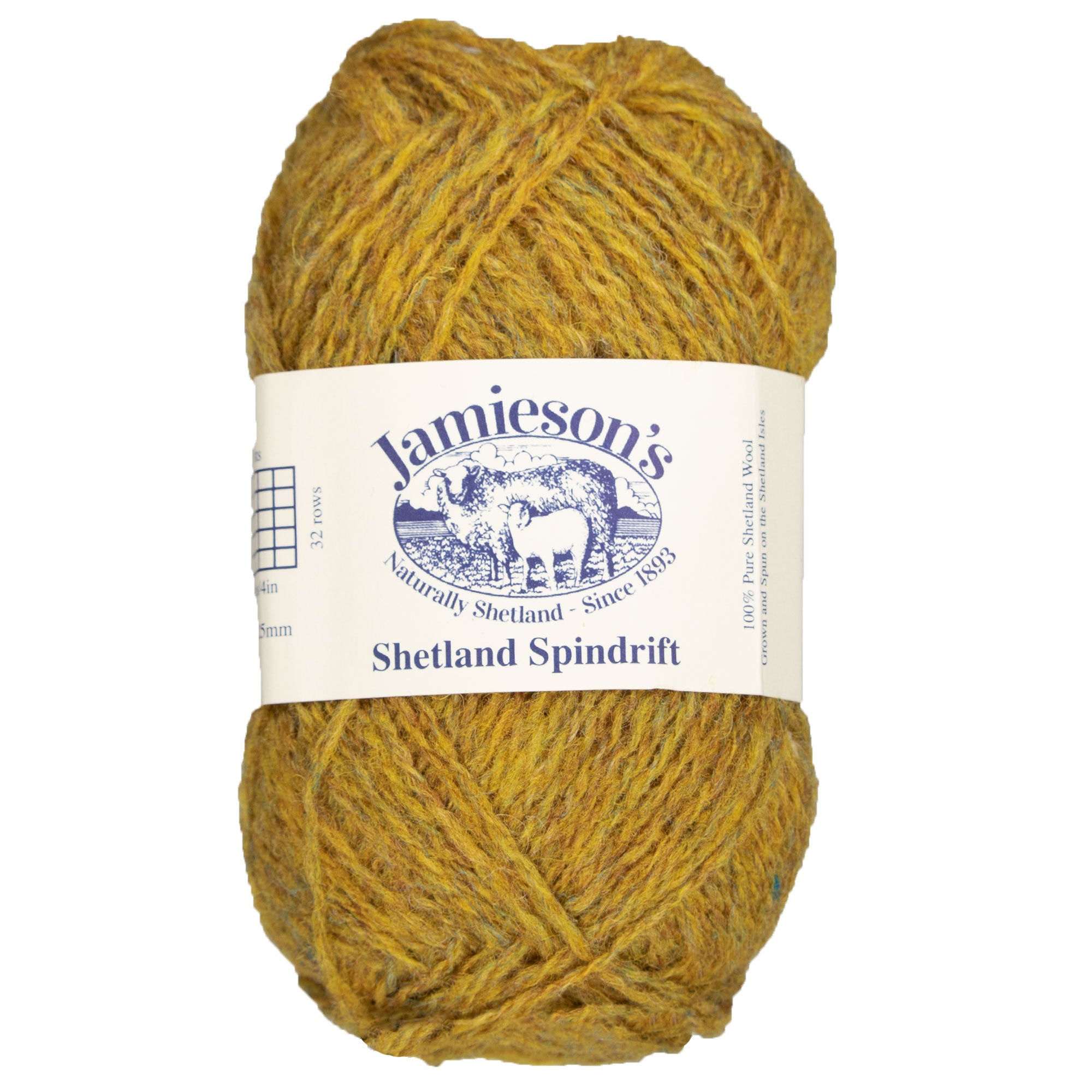 Jamieson's of Shetland Premium Spindrift 2 - Ply Yarn in Stunning 230 Yellow Ochre