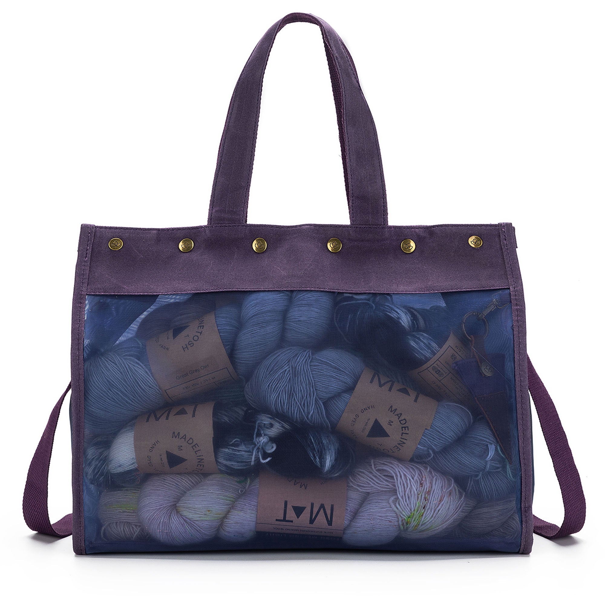 della Q Maker's Transparent Purple Mesh Tote - Ideal for On-the-go Projects