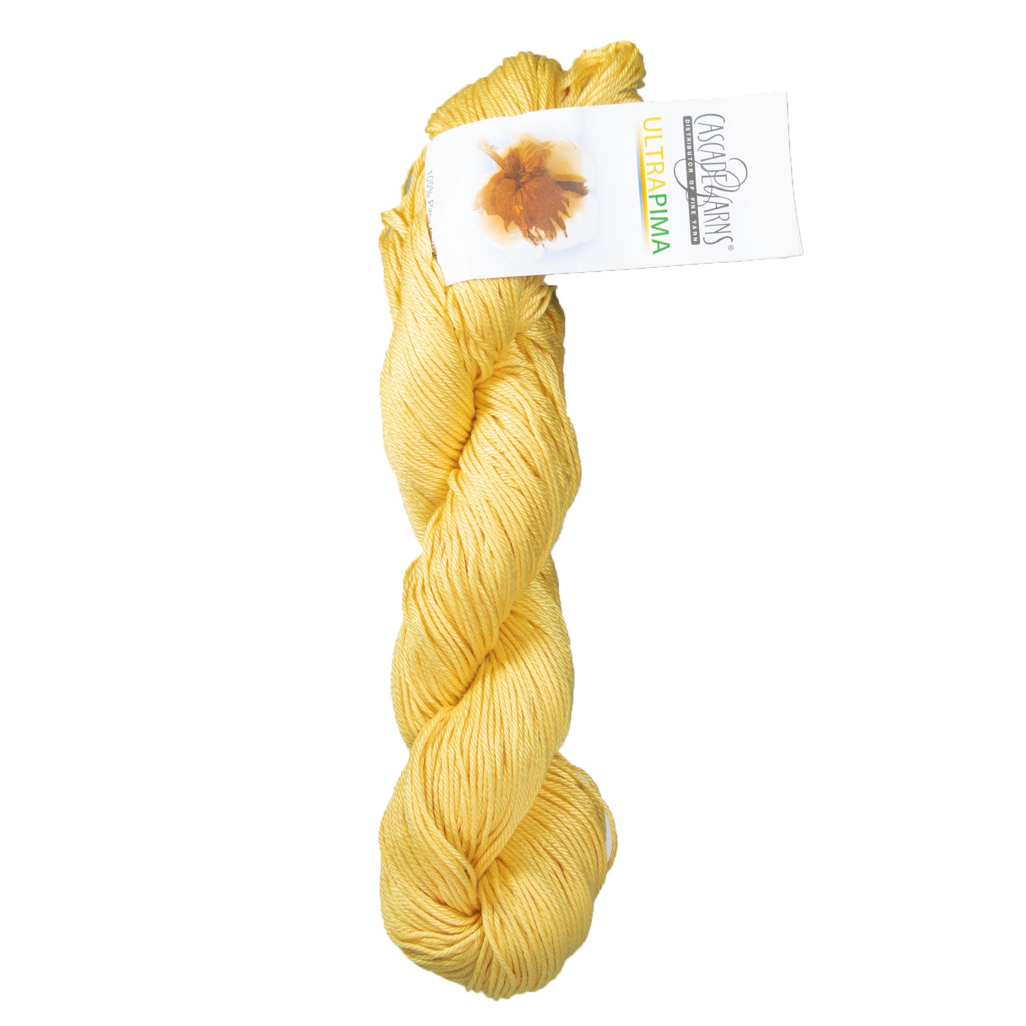 Cascade Yarns Ultra Pima DK - Weight Yarn in 3743 Yellow Rose for All - Season Crafts