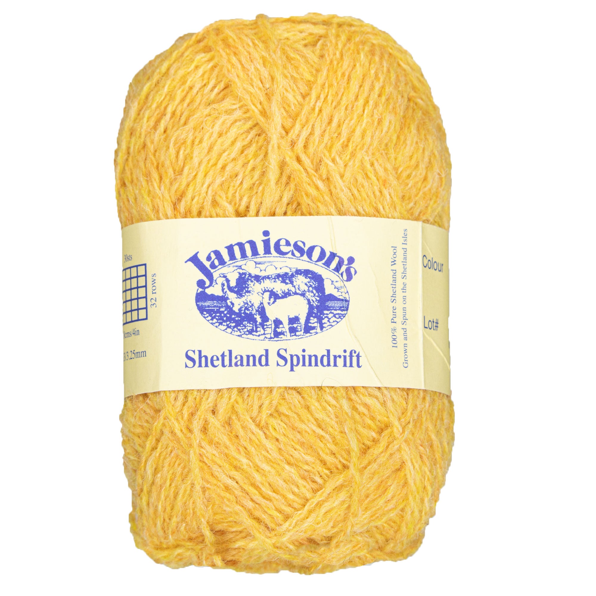 Jamieson's of Shetland Spindrift 2-Ply Yarn - 182 Buttercup for Crochet and Fair Isle Knitting