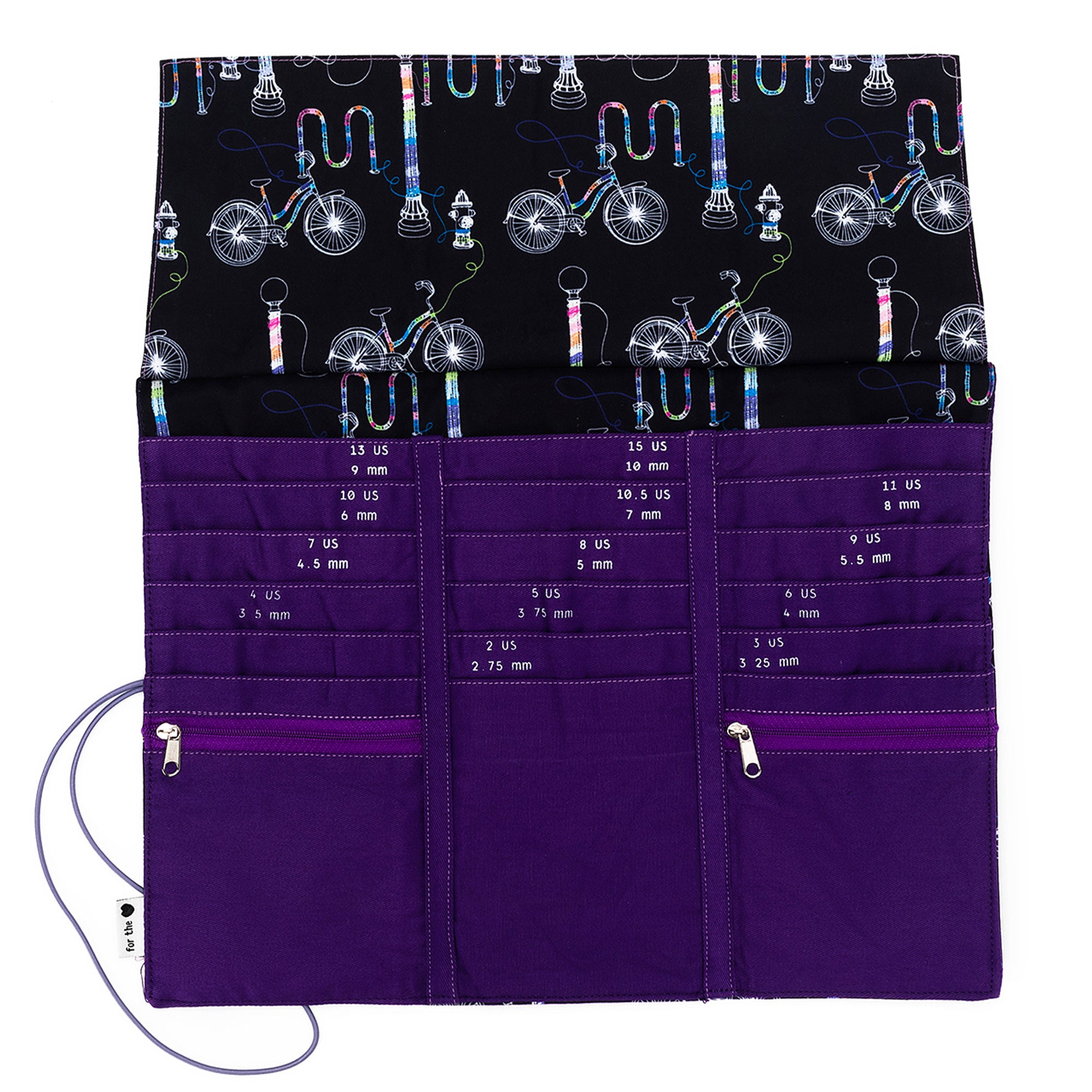 della Q Tri-Fold Circular Needle Case - 1145 - Fabulous Fabric Print Collection for Yarn Bombing Enthusiasts