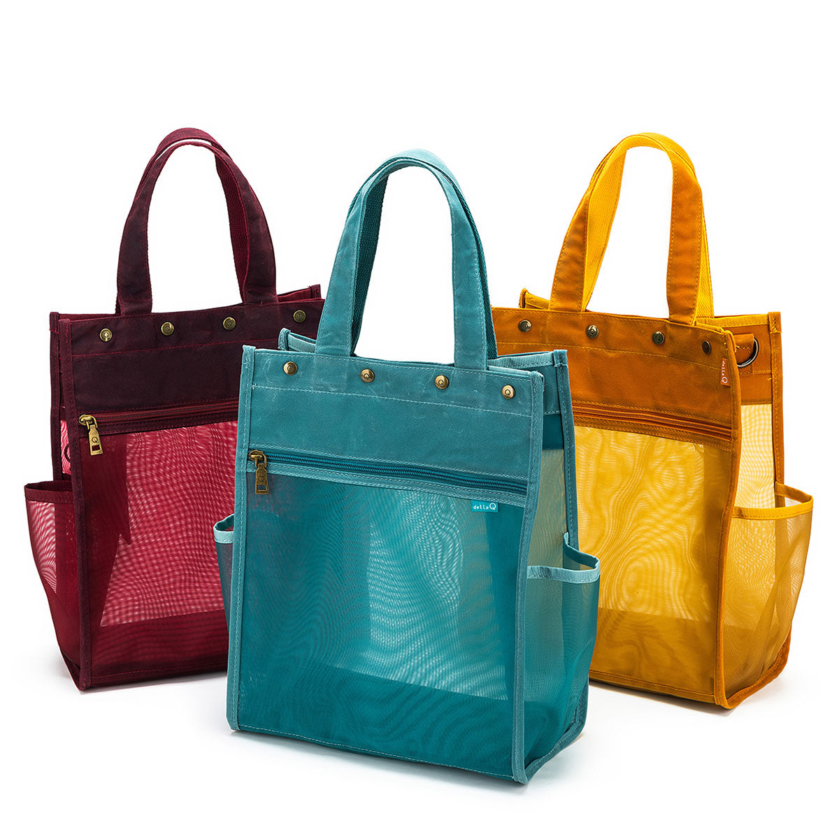 della Q Premium Tall Maker's Mesh Tote in Mustard - Ideal for Crafting