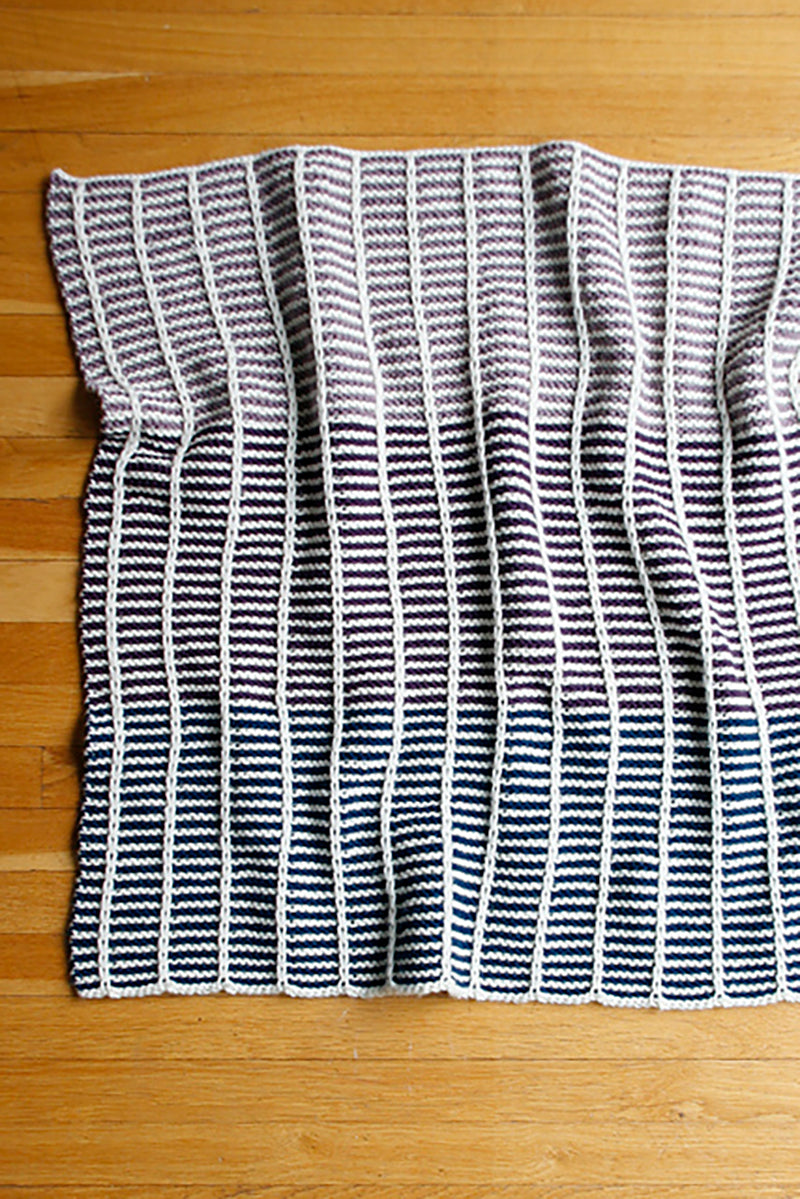 Berroco Corey Modern Baby Blanket Kit with Fun Gradient Stripe