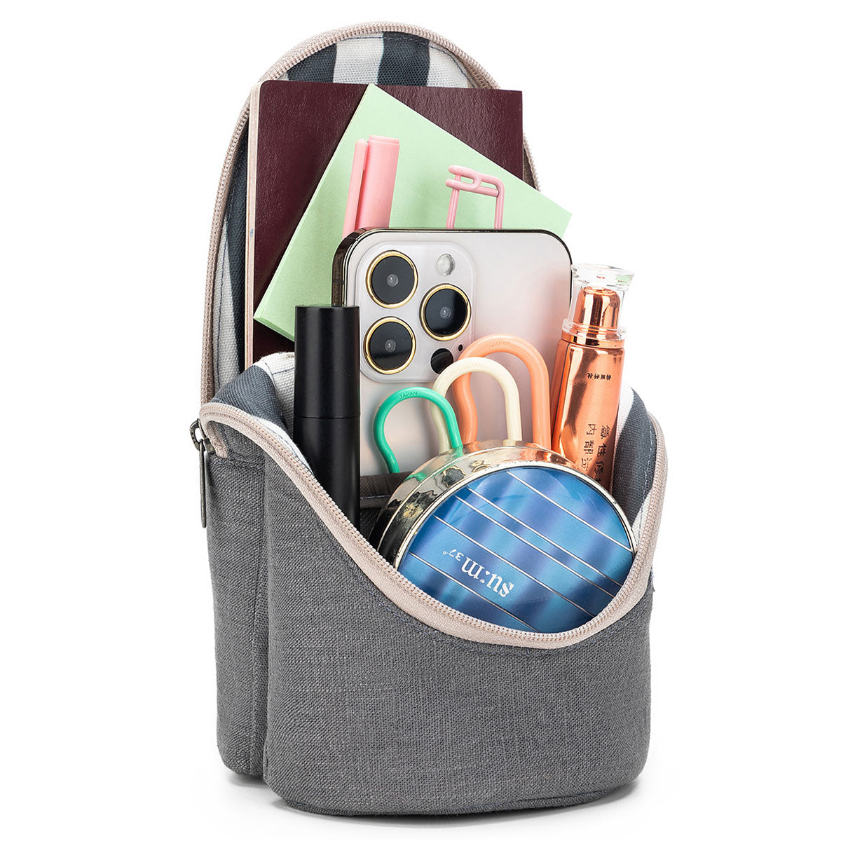 della Q Standing Needle Case 600 - Premium Linen - Slate Color