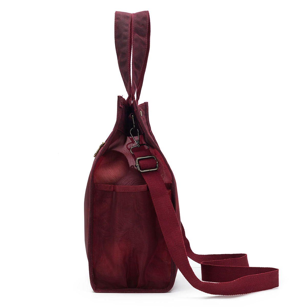 della Q Maker's Stylish Tall Mesh Tote - Red for Crafting Enthusiasts