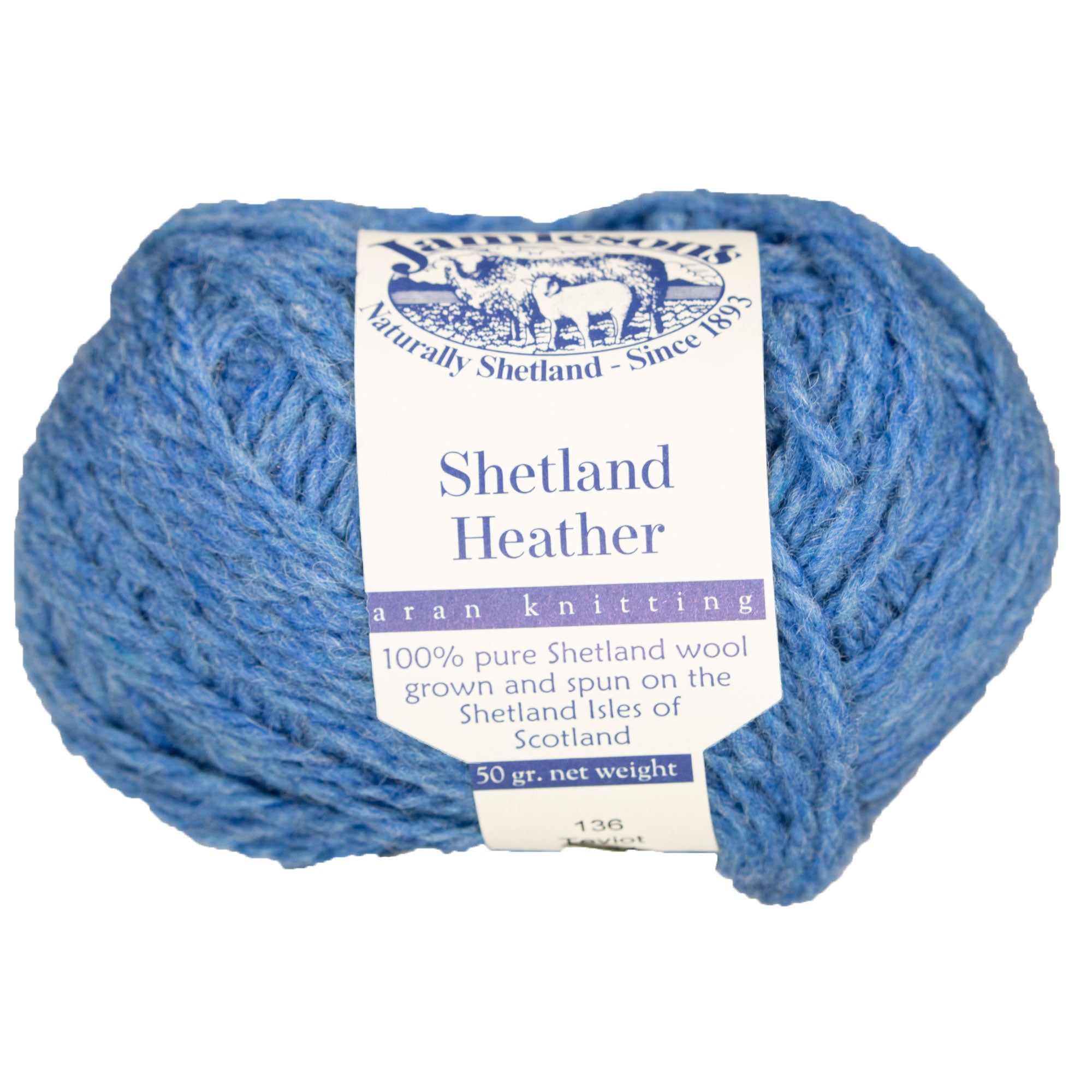 Jamieson's of Shetland Heather Aran Yarn - 136 Teviot: Exquisite Natural Yarn for Heirloom Knits
