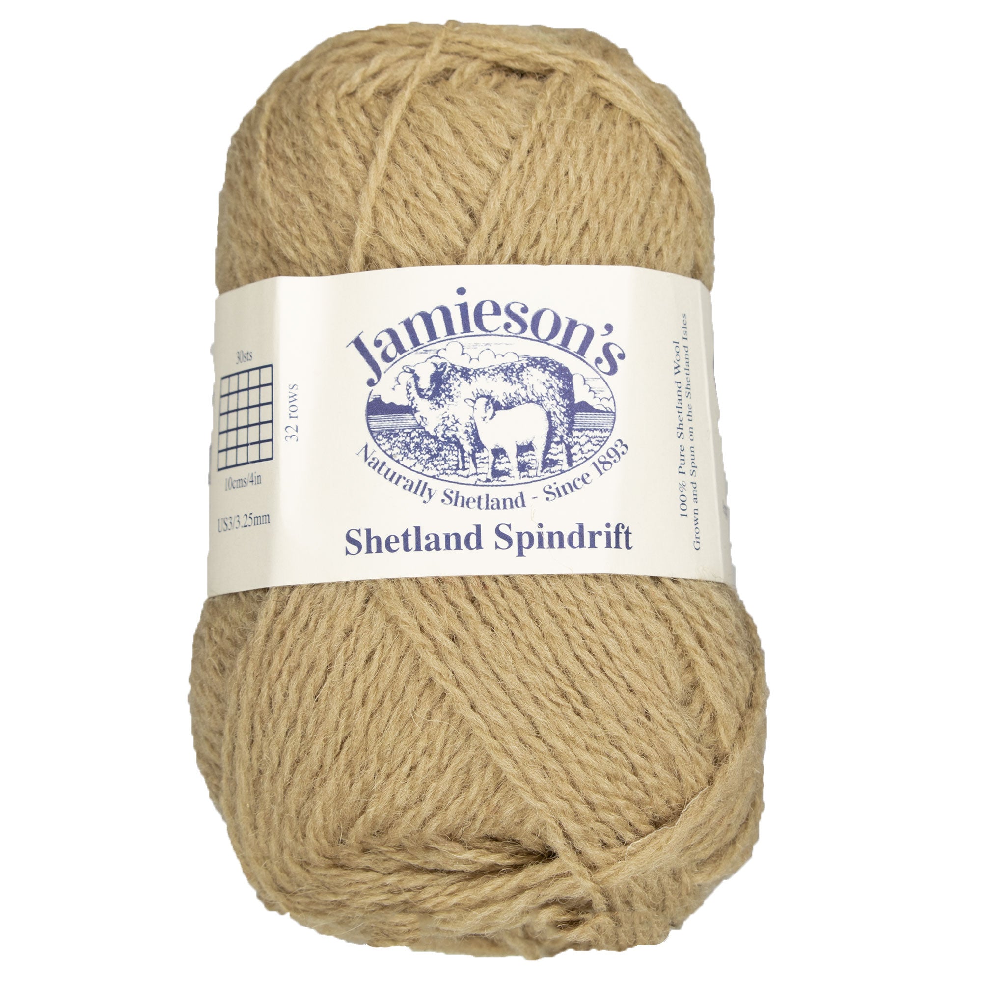 Jamieson's of Shetland Spindrift 2-Ply Yarn - 342 Cashew, Ideal for Colorwork Projects