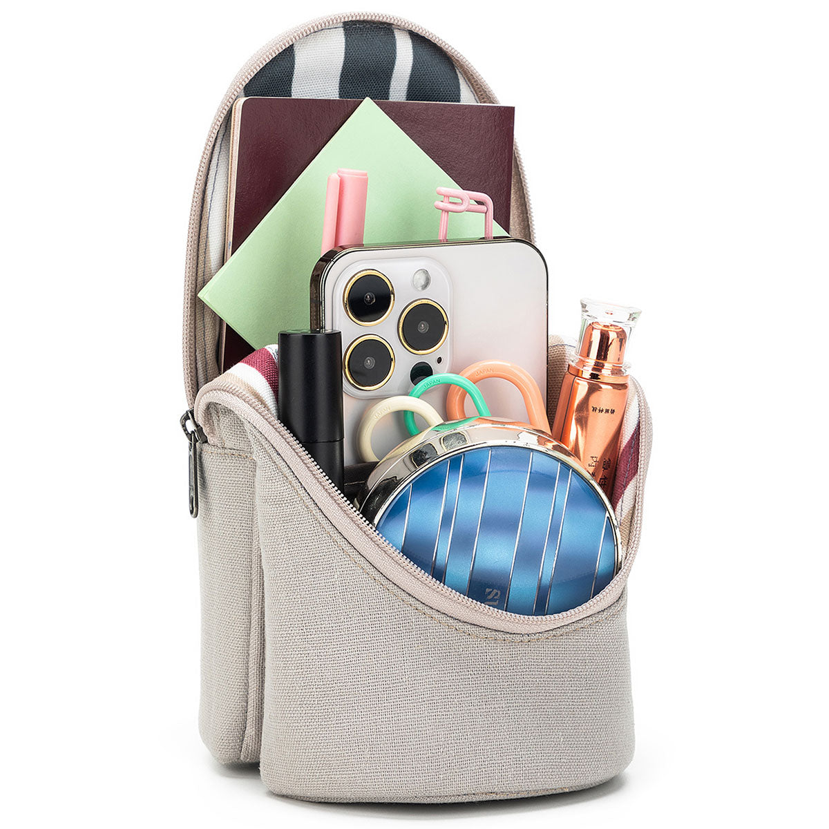 della Q Standing Needle Case - 600 - Premium Linen - Pebble Color
