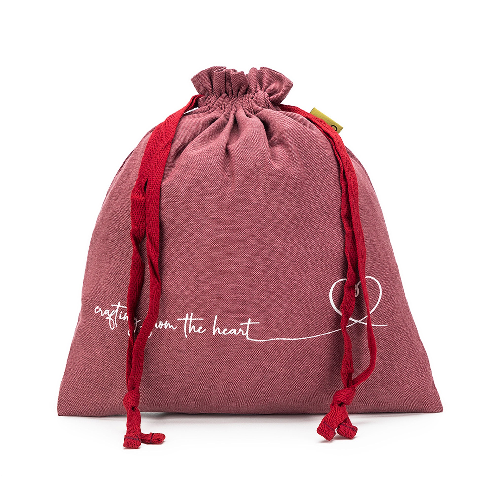 della Q Small Eden Project Bag 115-1 - Stylish Linen Wine-colored Project Bag