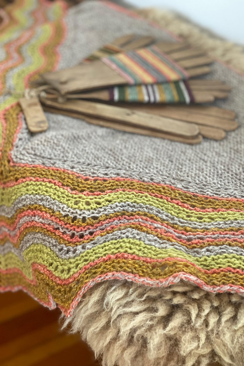 Jamieson's of Shetland Hansel Hap Half Version Knitting Kit - Three Colorways, Three Sizes
