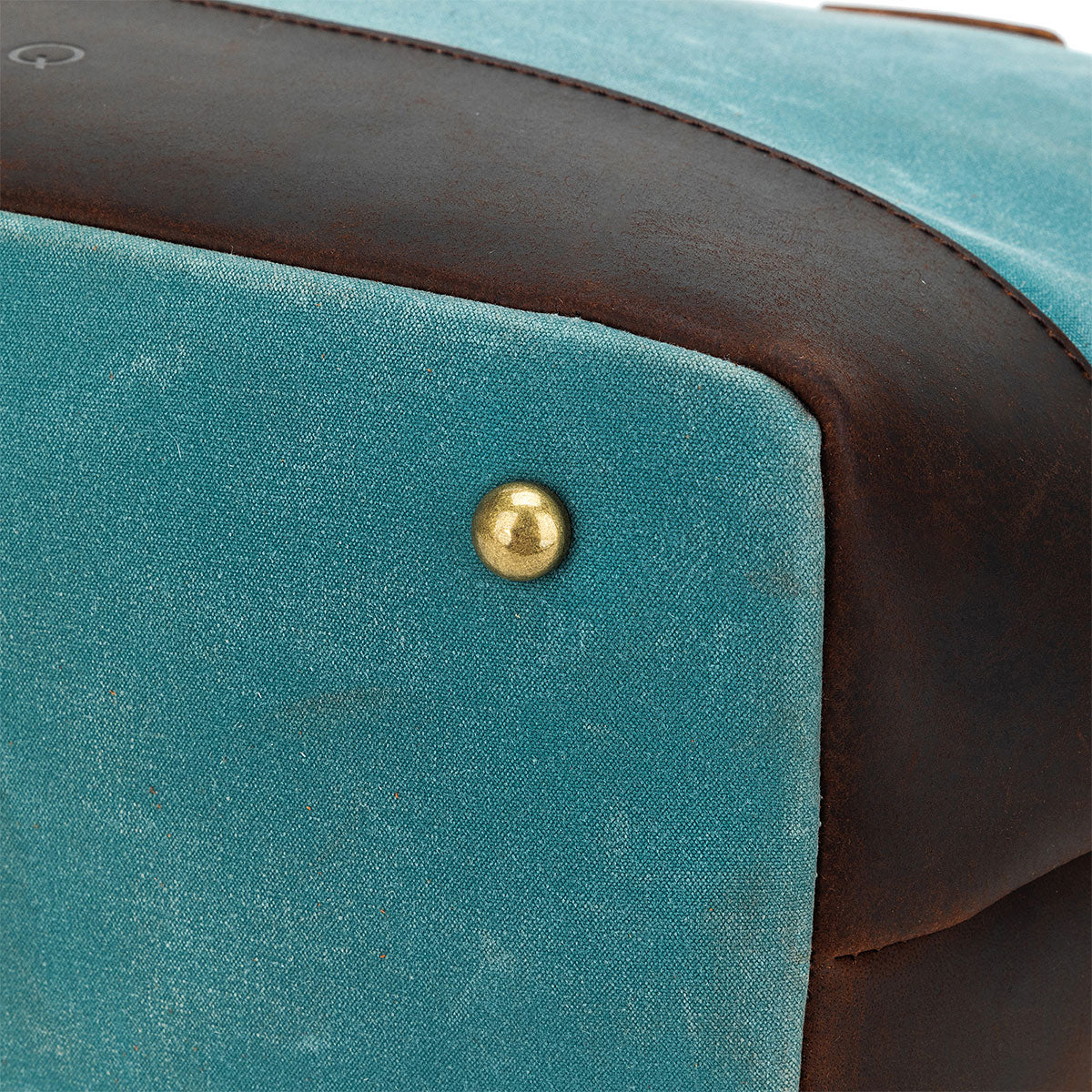 Della Q Stylish Maker's Canvas Satchel in Teal for Knitters and Crocheters