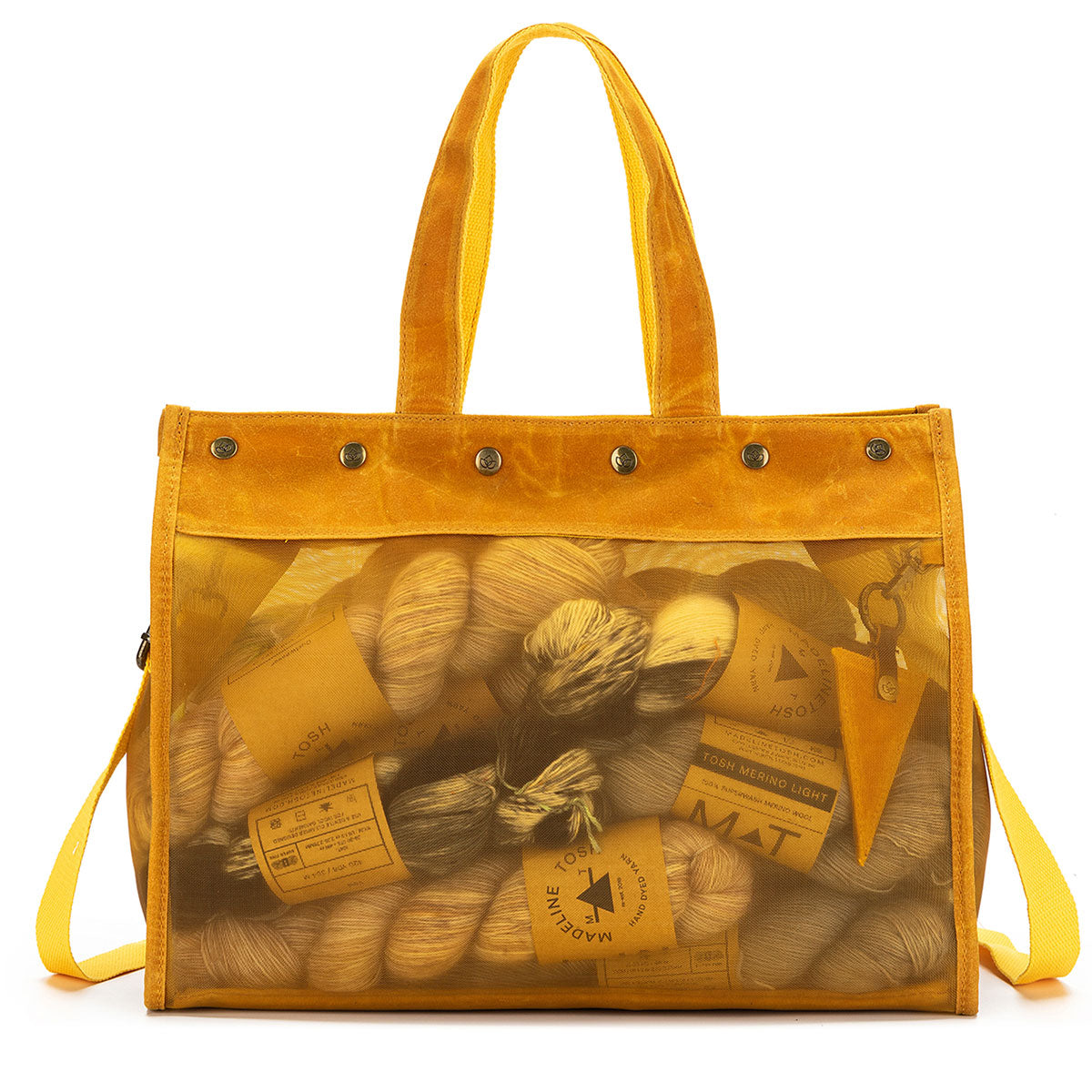 della Q Maker's Mustard Mesh Tote - Ideal for On-the-Go Crafting