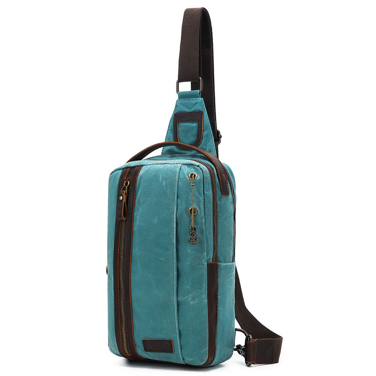 della Q Maker's Mini Messenger Bag - Teal, Lightweight & Water-Repellent