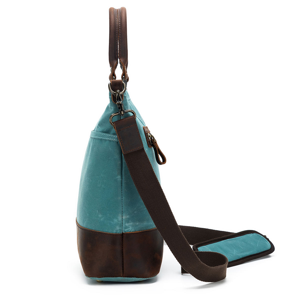 della Q Maker's Premium Canvas Tote in Teal for Knitters and Crocheters