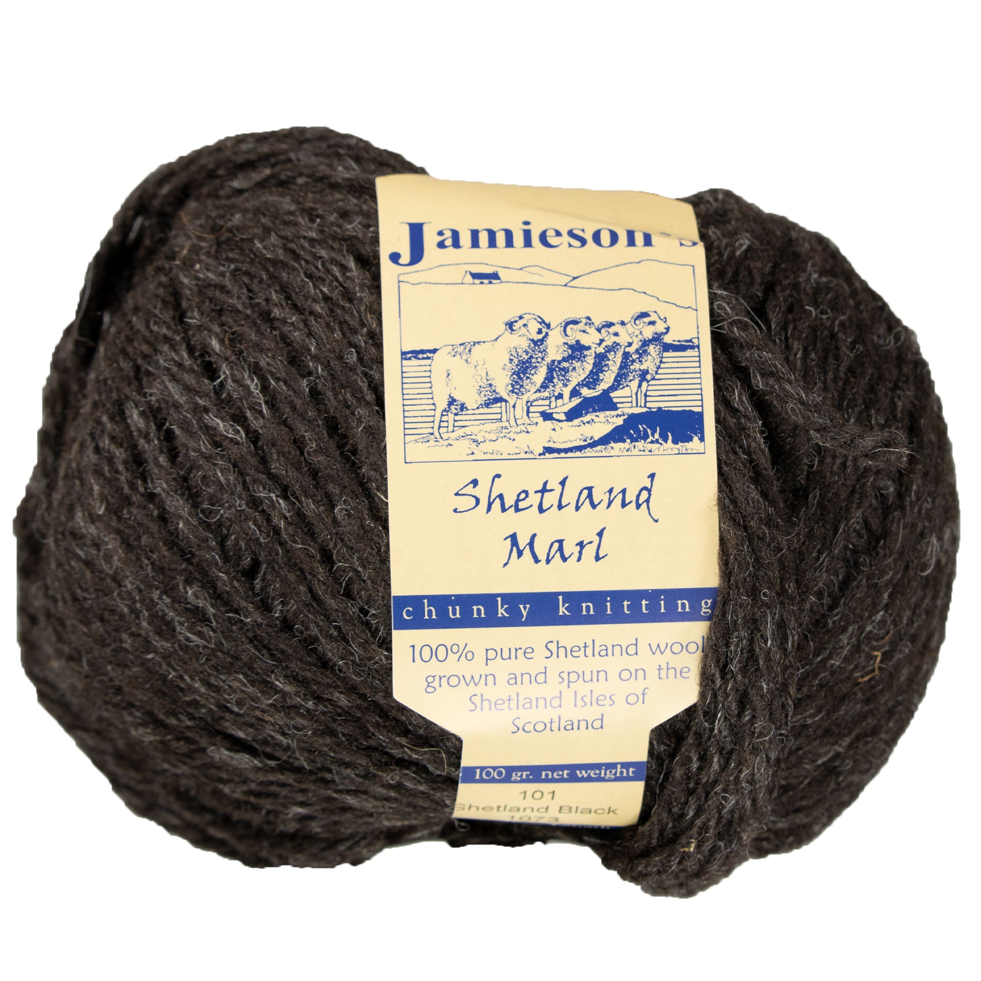 Jamieson's of Shetland Marl Chunky Yarn - 101 Stunning Shetland Black for Bulky Knit Projects