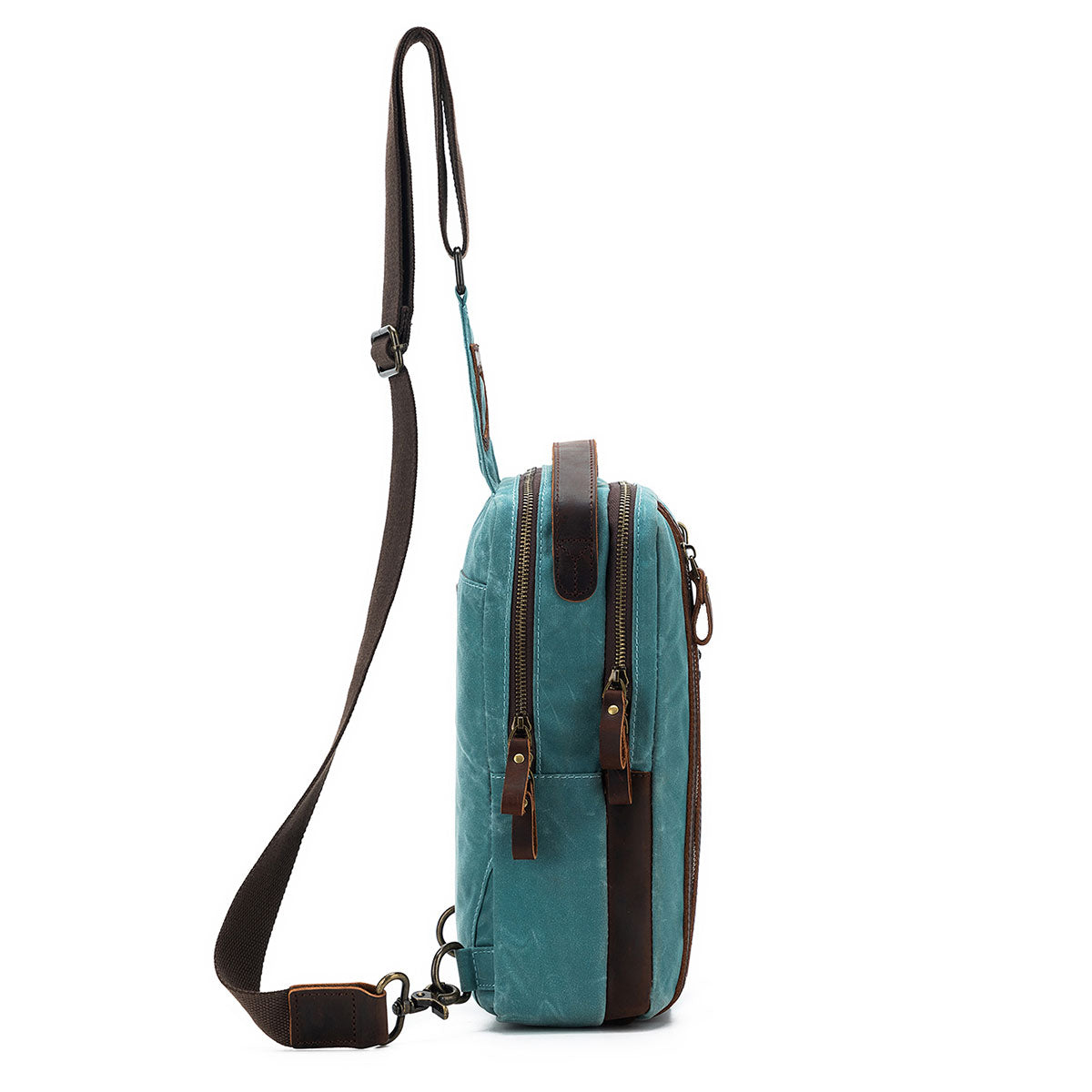della Q Maker's Mini Messenger Bag - Teal, Lightweight & Water-Repellent