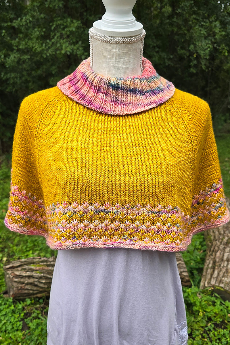 Dream In Color Pomona Knit Capelet Kit - Sunup & Amber Glass Shades