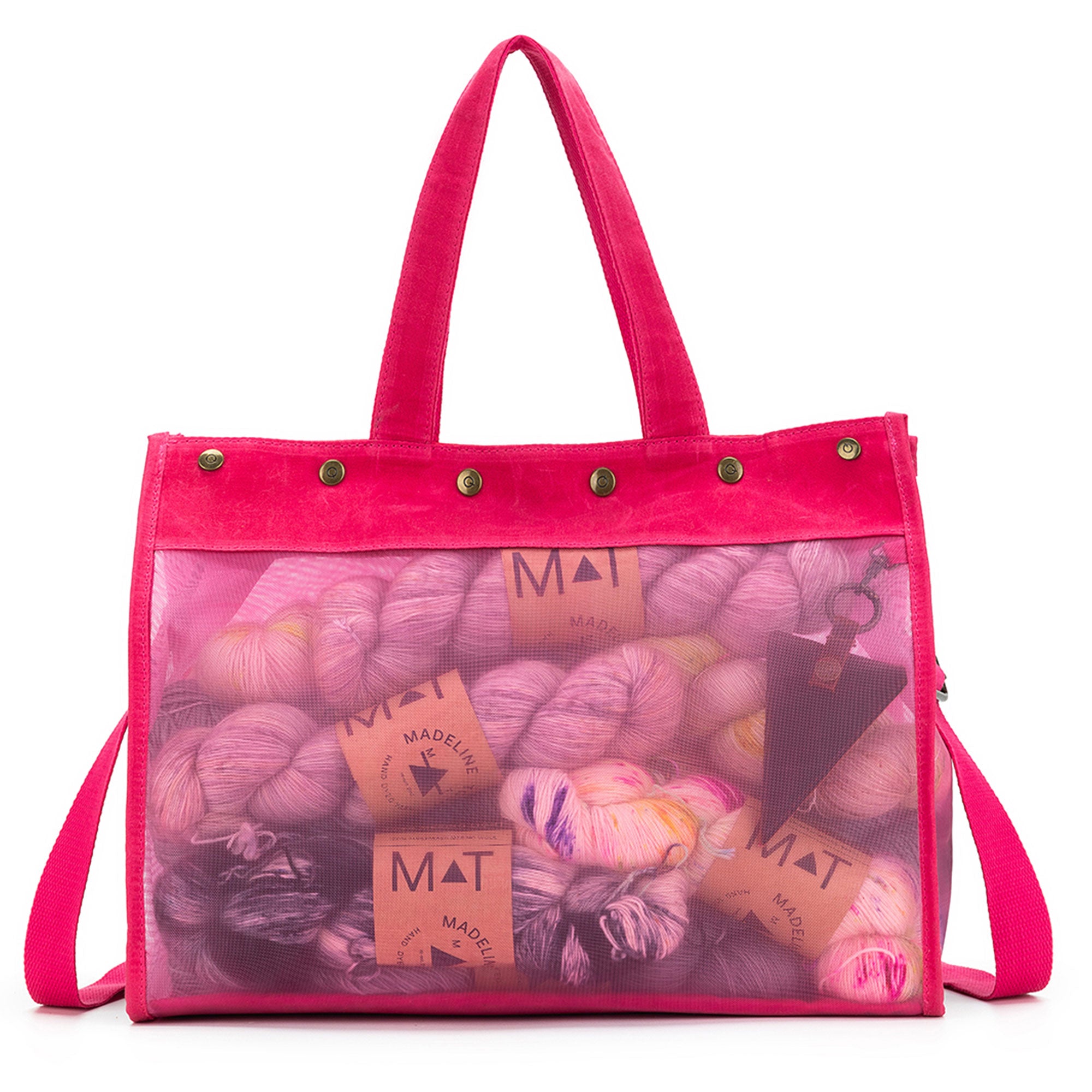 della Q Maker's Stunning Mesh Tote - TL Yarncrafts - Vivid Rose for On - the - go Creators